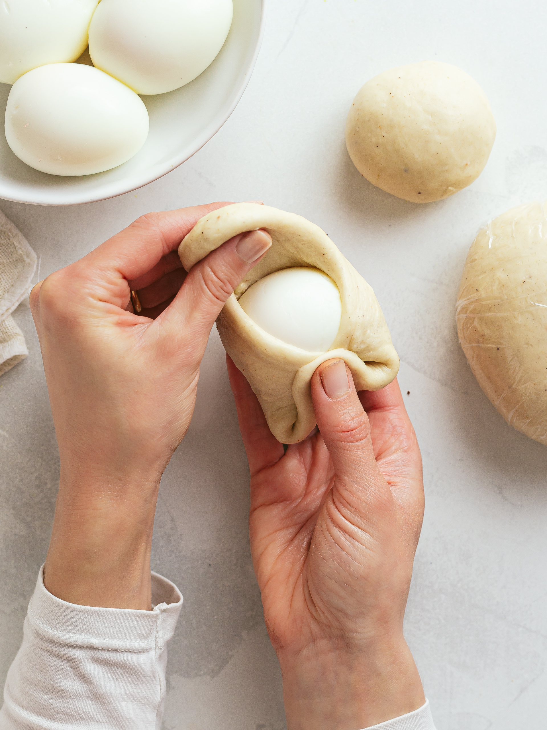 boiled egg wrapped with dough for Nigerian egg buns