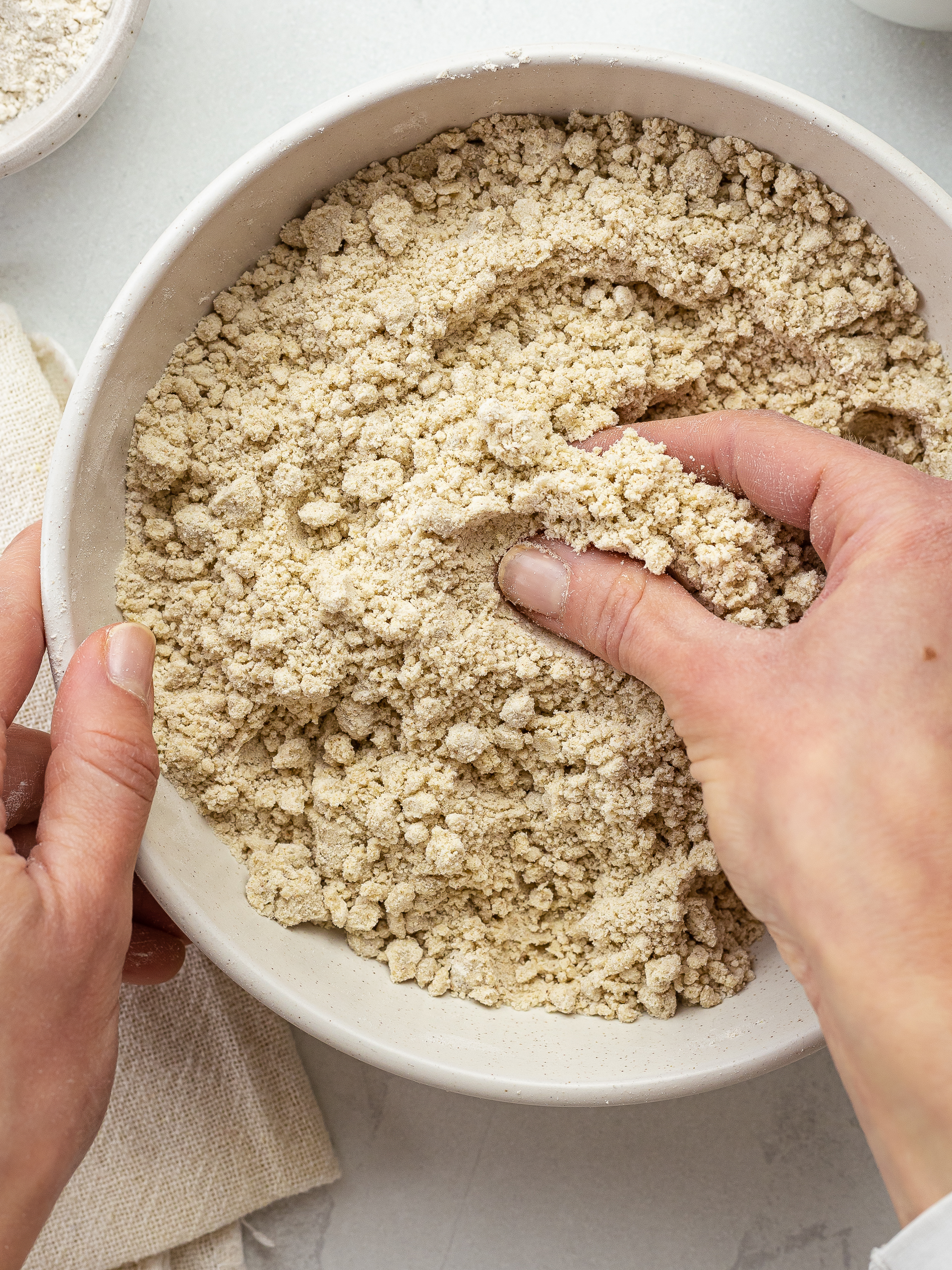 buckwheat flour rubbed with oil for cracker dough