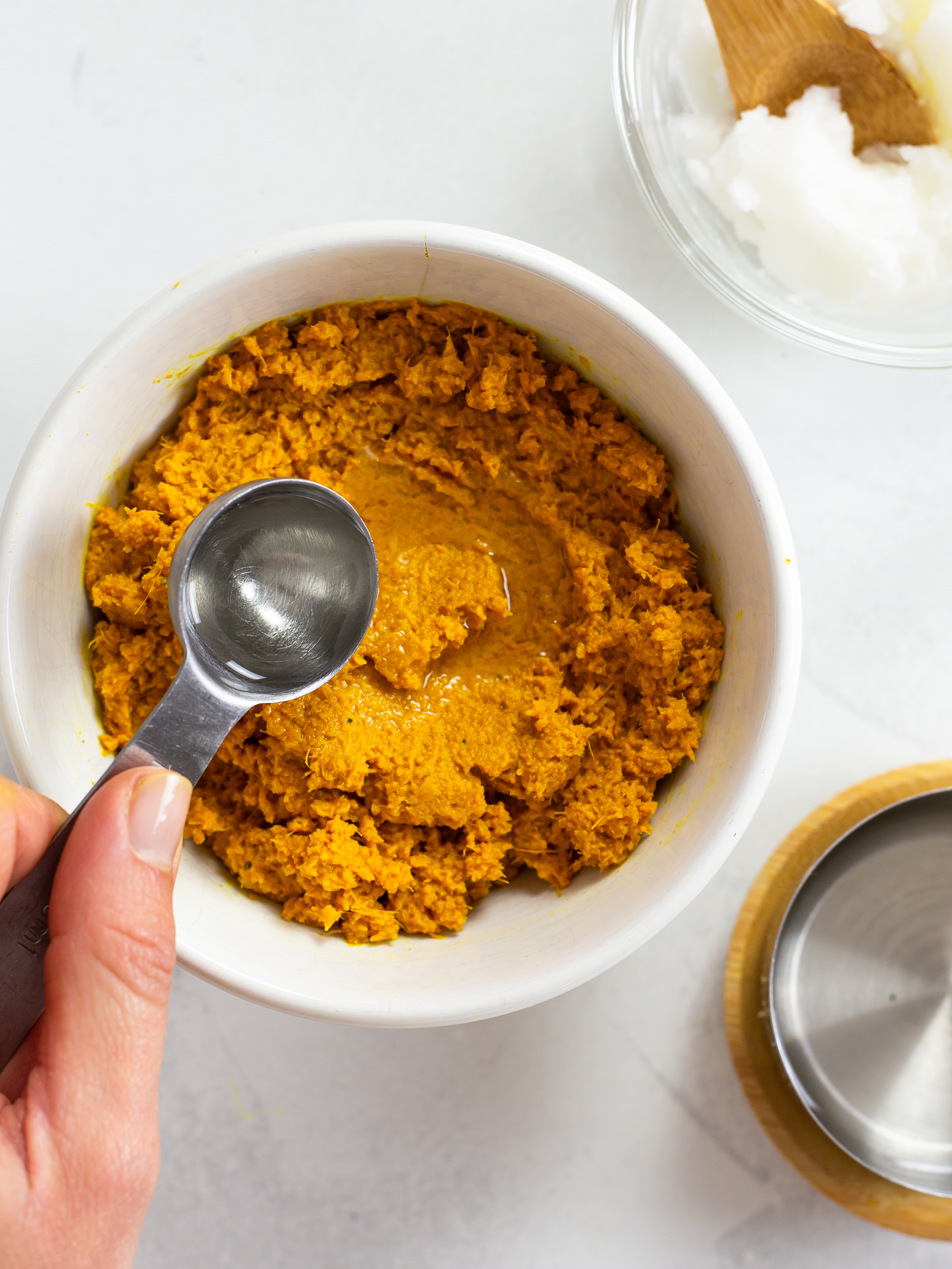 homemade ginger turmeric paste with melted coconut oil