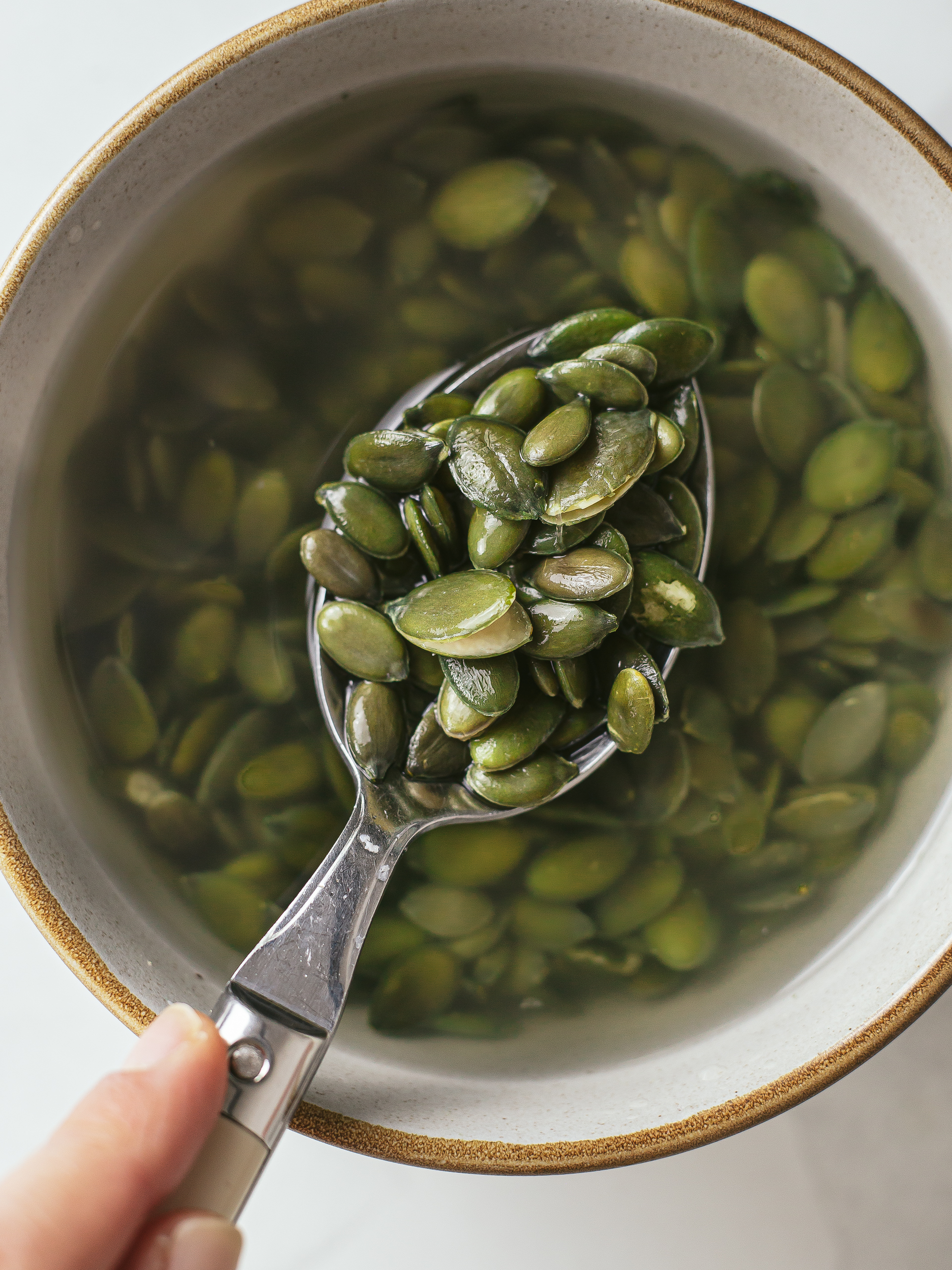 raw pumpkin seeds soaked in water to make milk