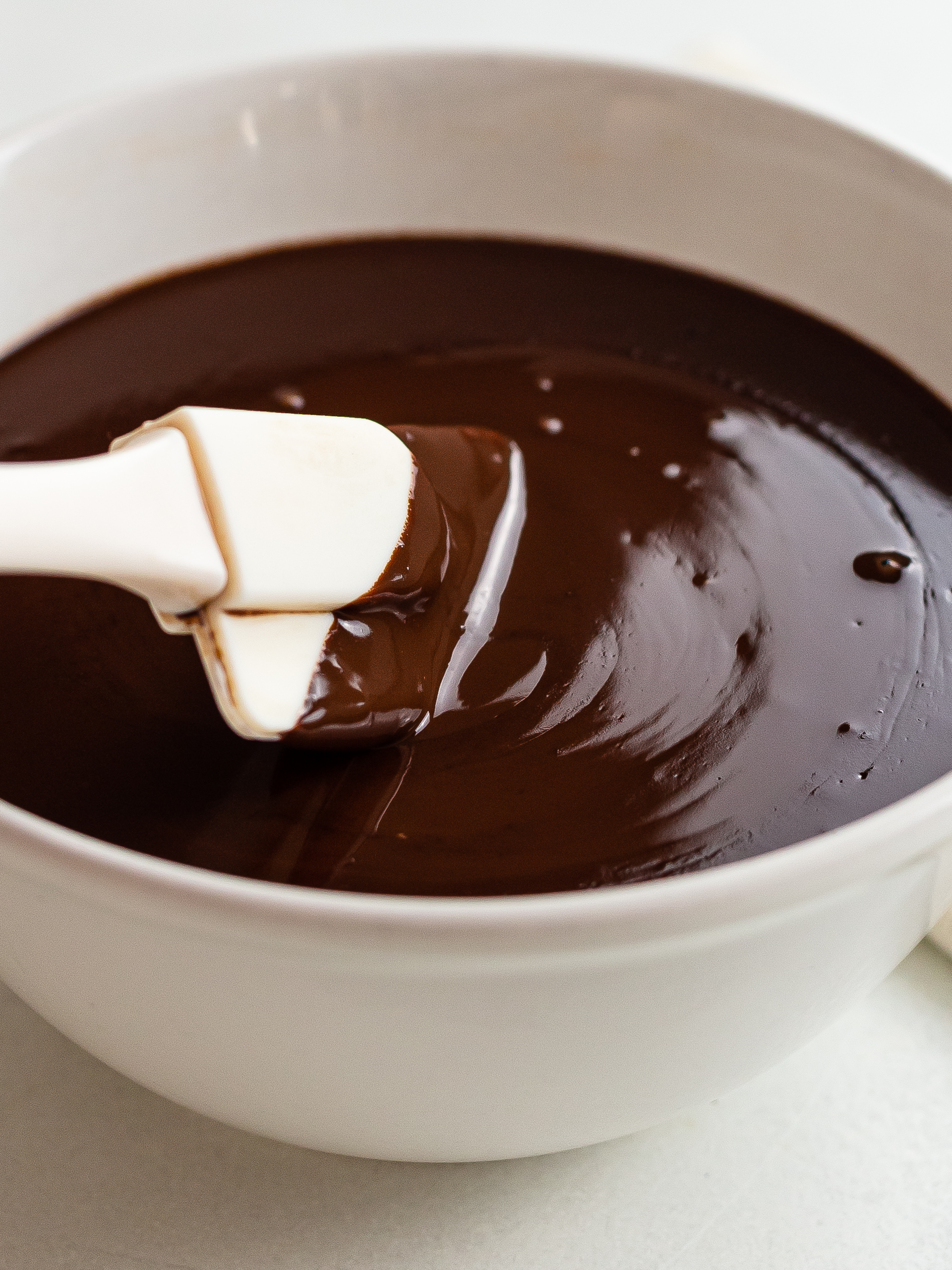 dark chocolate orange ganache in a bowl 