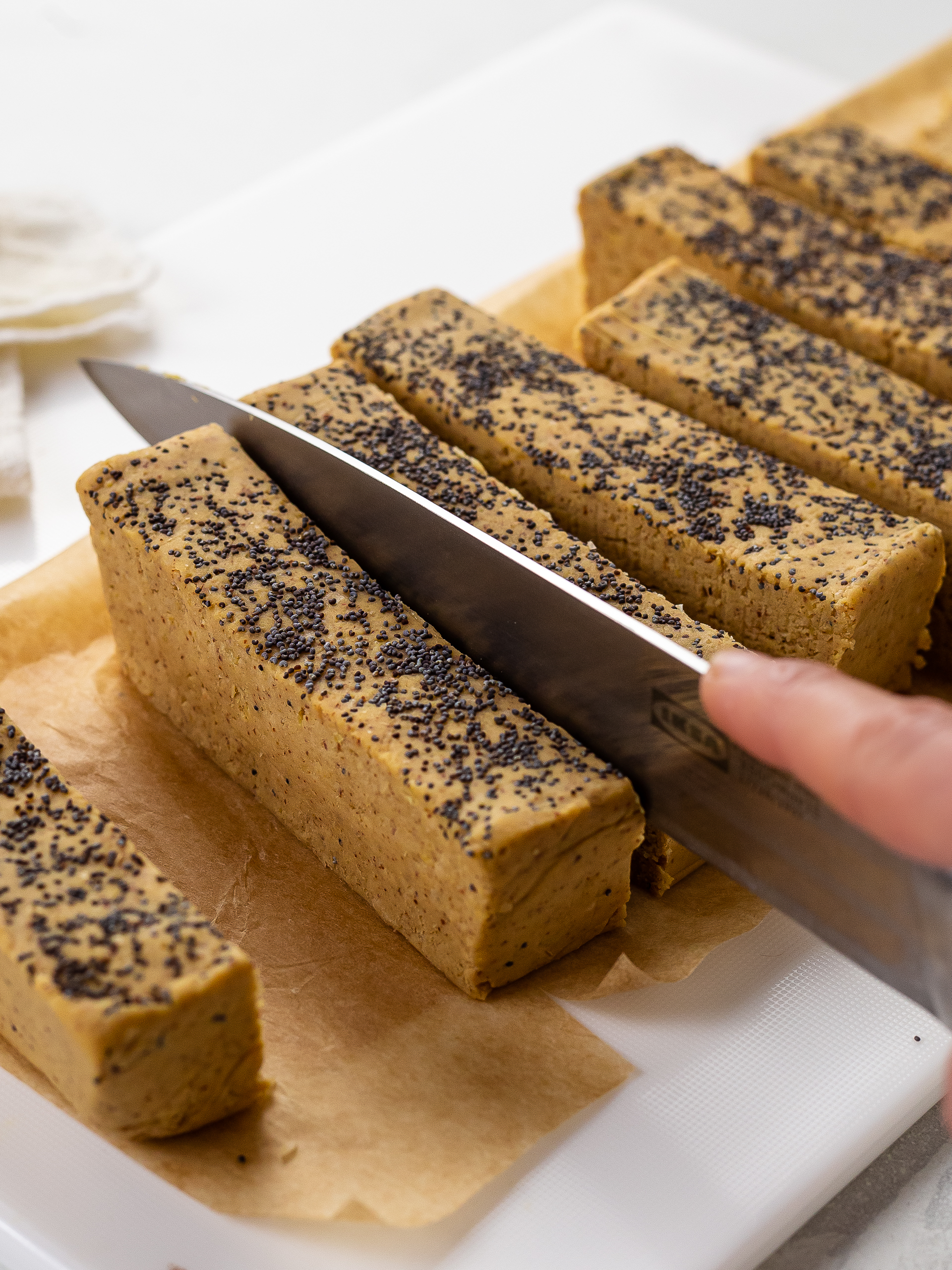 sliced lemon protein bars