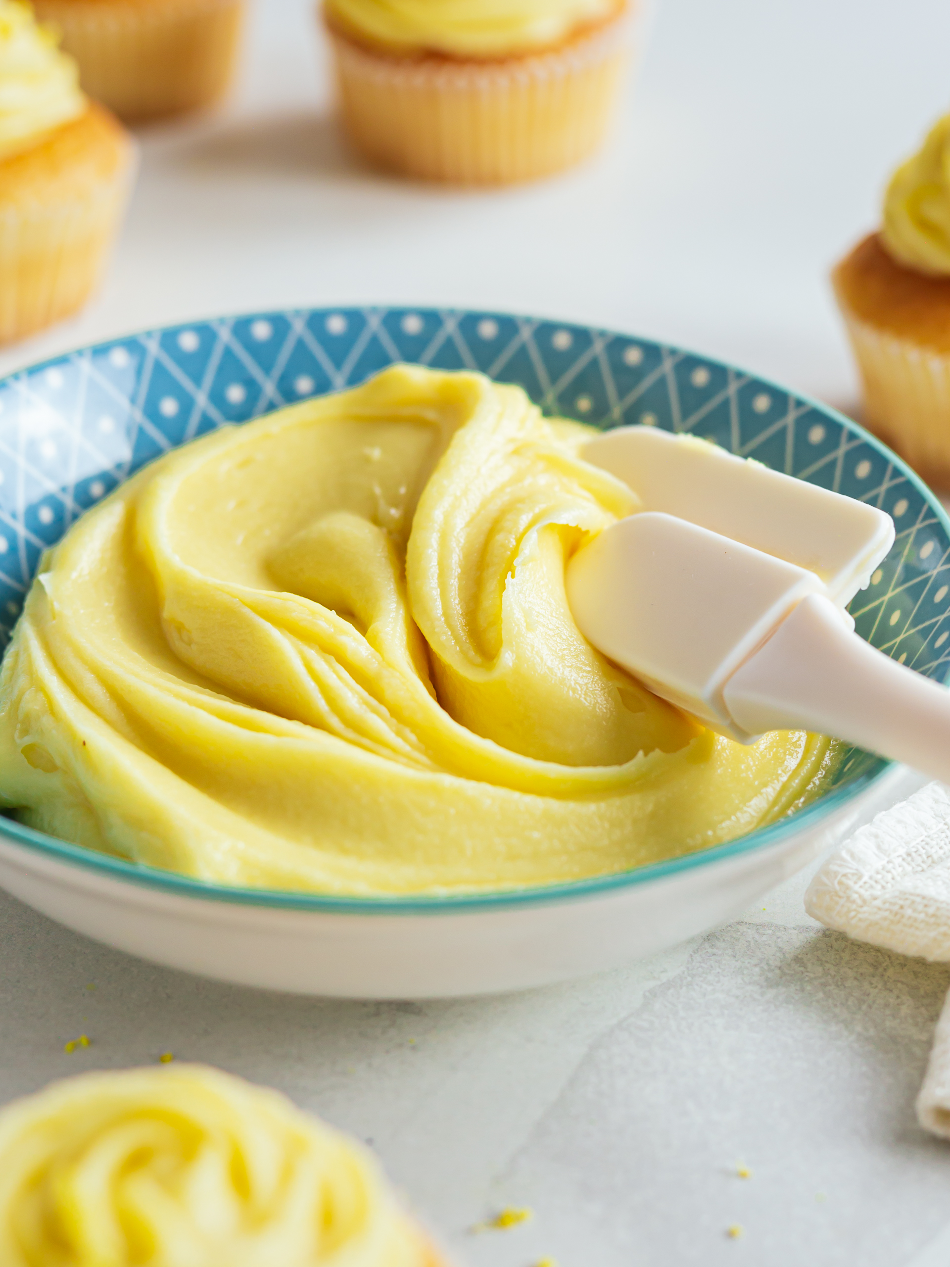 lemon ganache in a bowl