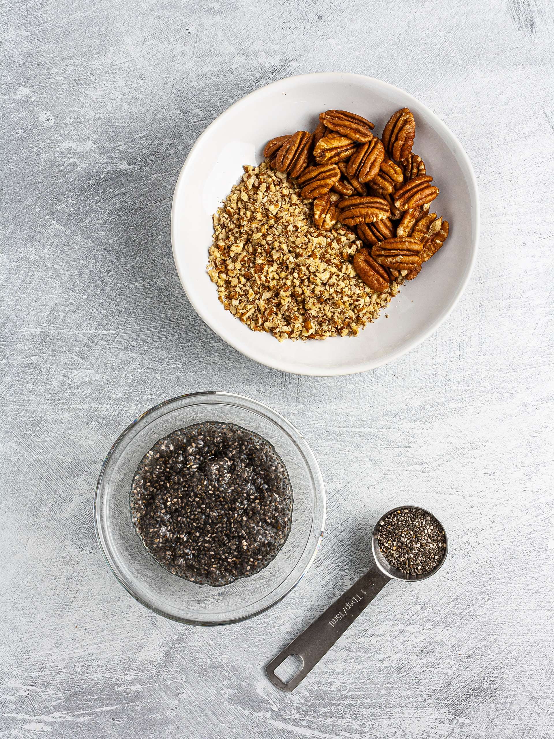 Chia egg and ground pecans