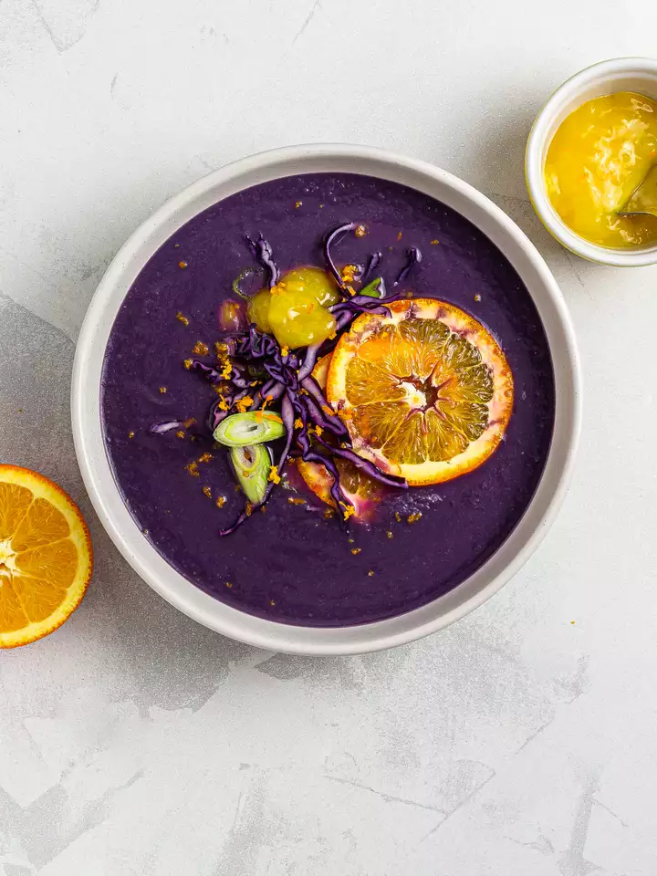 Red Cabbage Soup with Orange Sauce