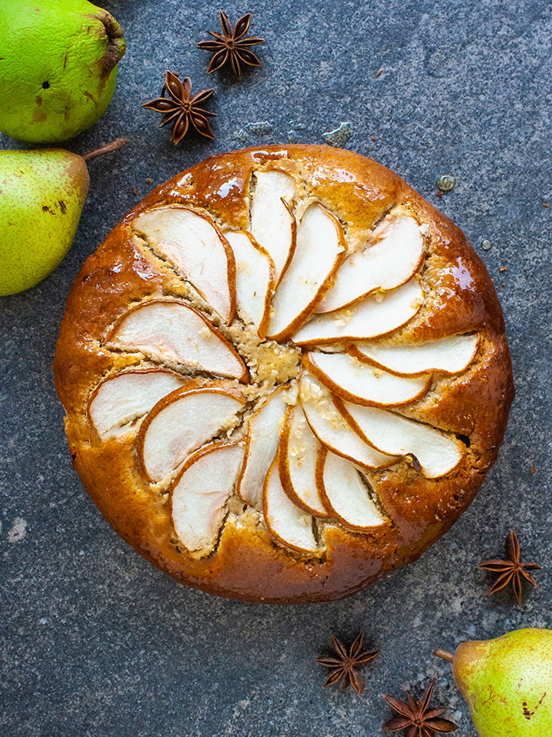 Gluten Free Italian Pear Cake with Honey Glaze Recipe
