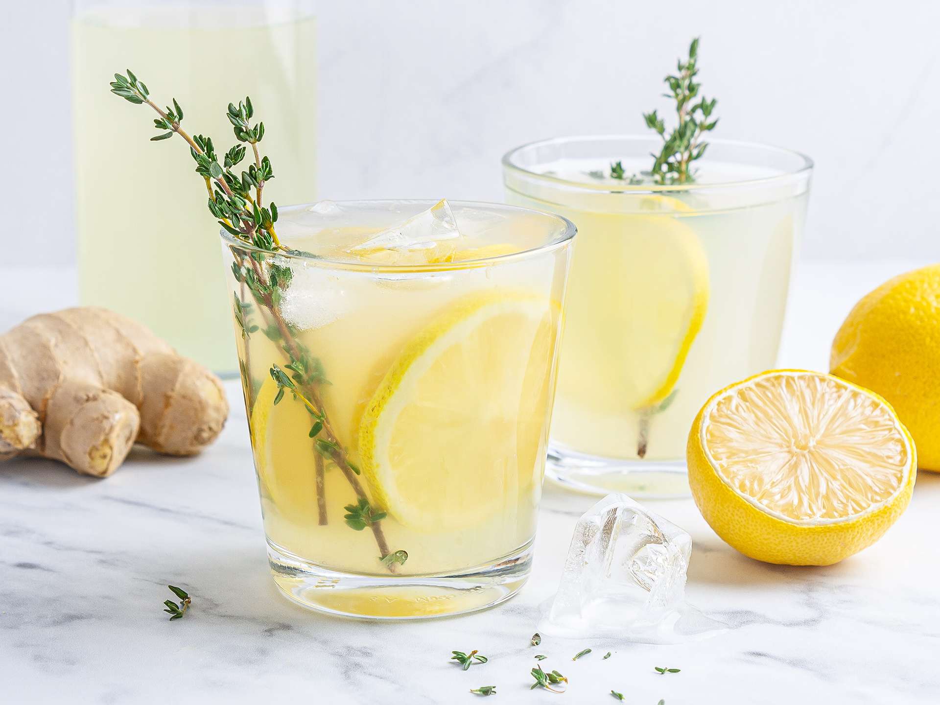 Sugar-Free Ginger Thyme Lemonade