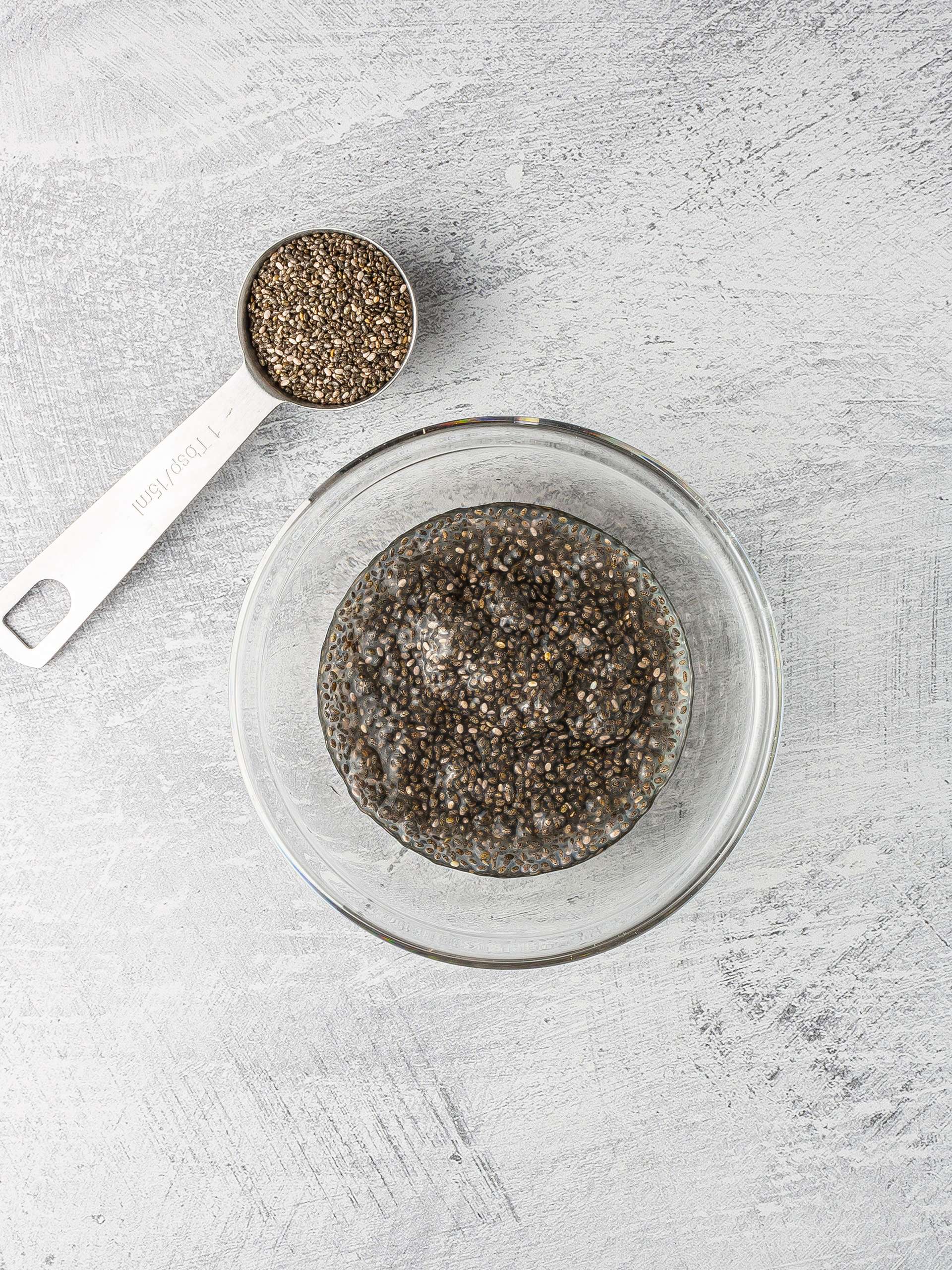 Soaked chia seeds.