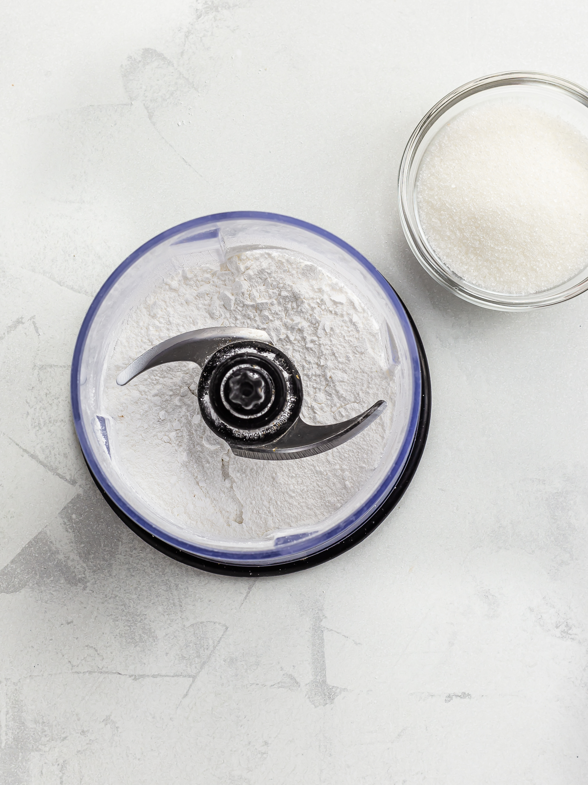 powdered erythritol in a blender