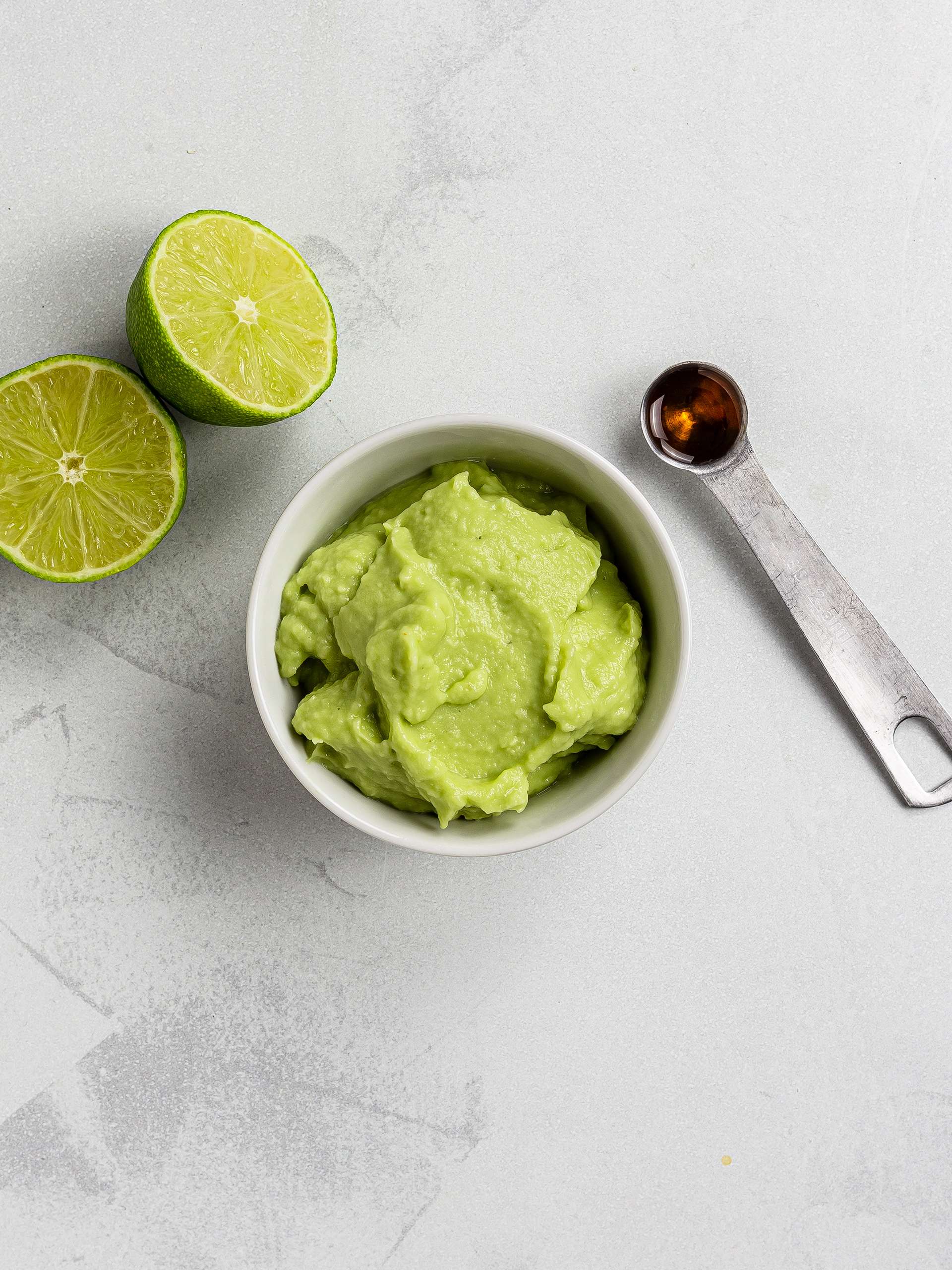avocado mash lime and maple syrup