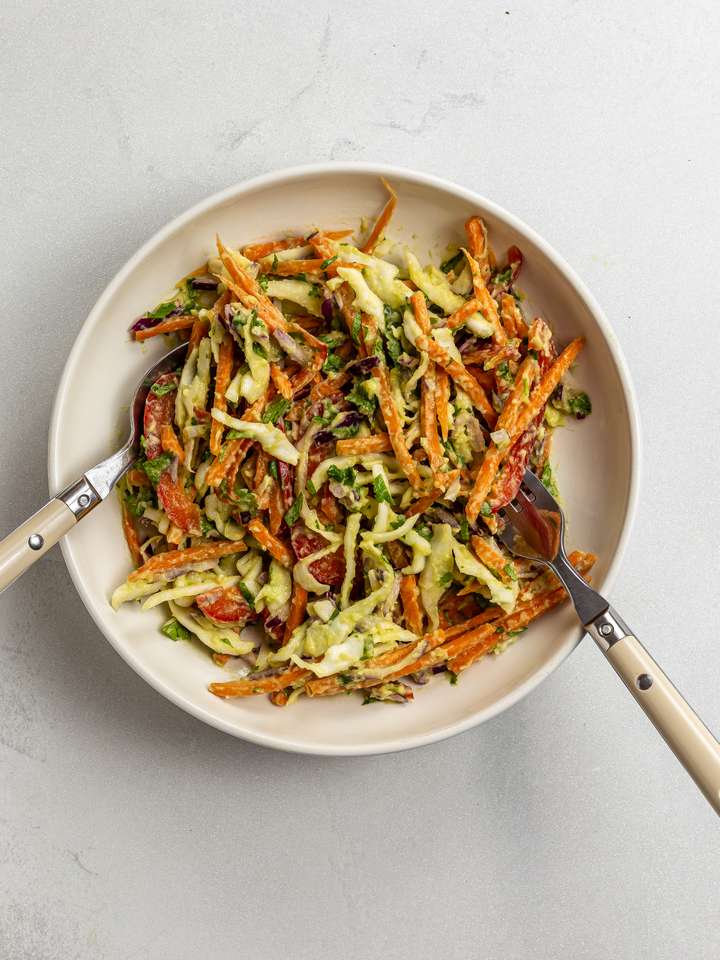 Mexican Coleslaw with Avocado (Vegan) Foodaciously
