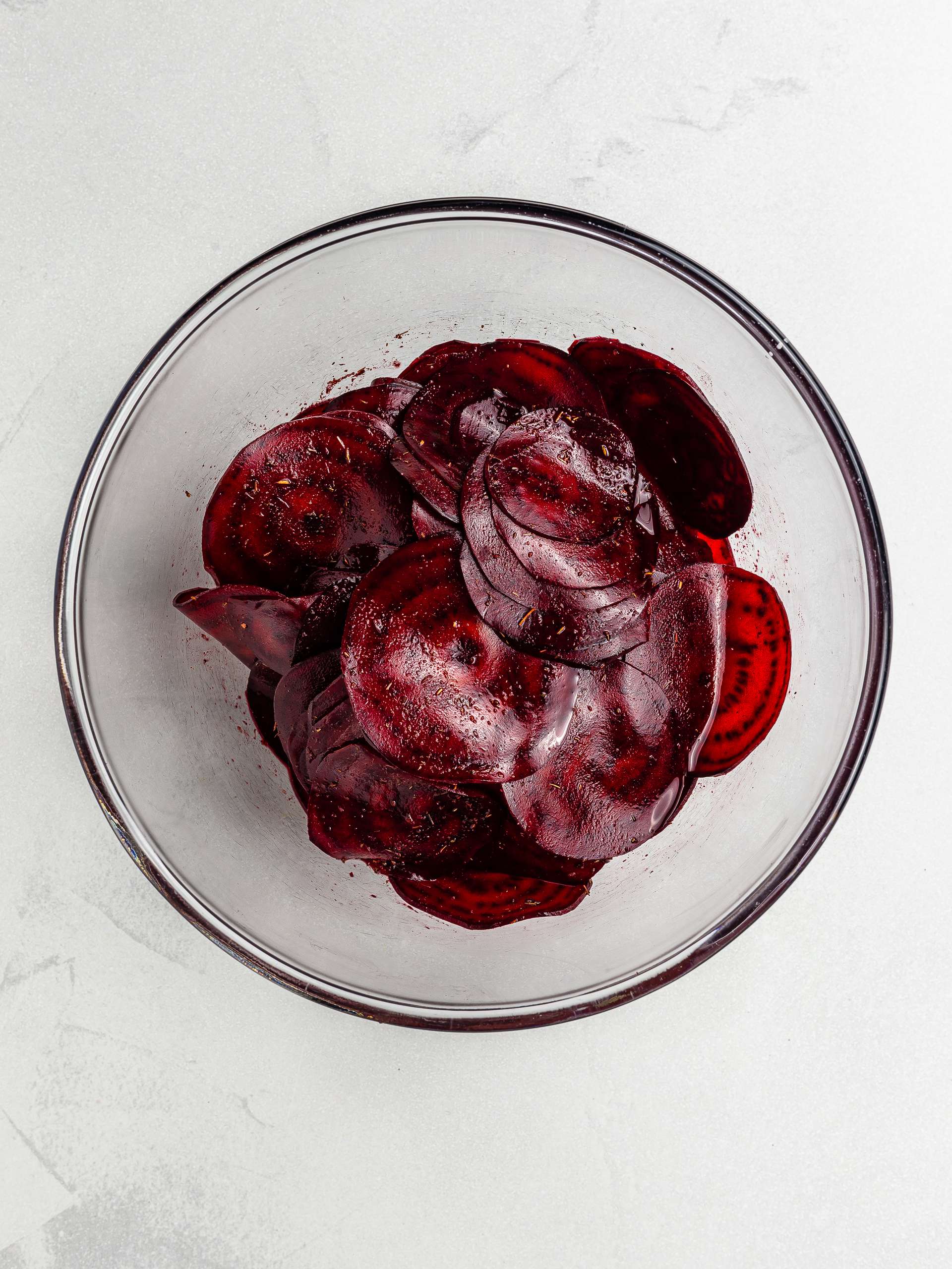 beetroot chips seasoned with thyme salt