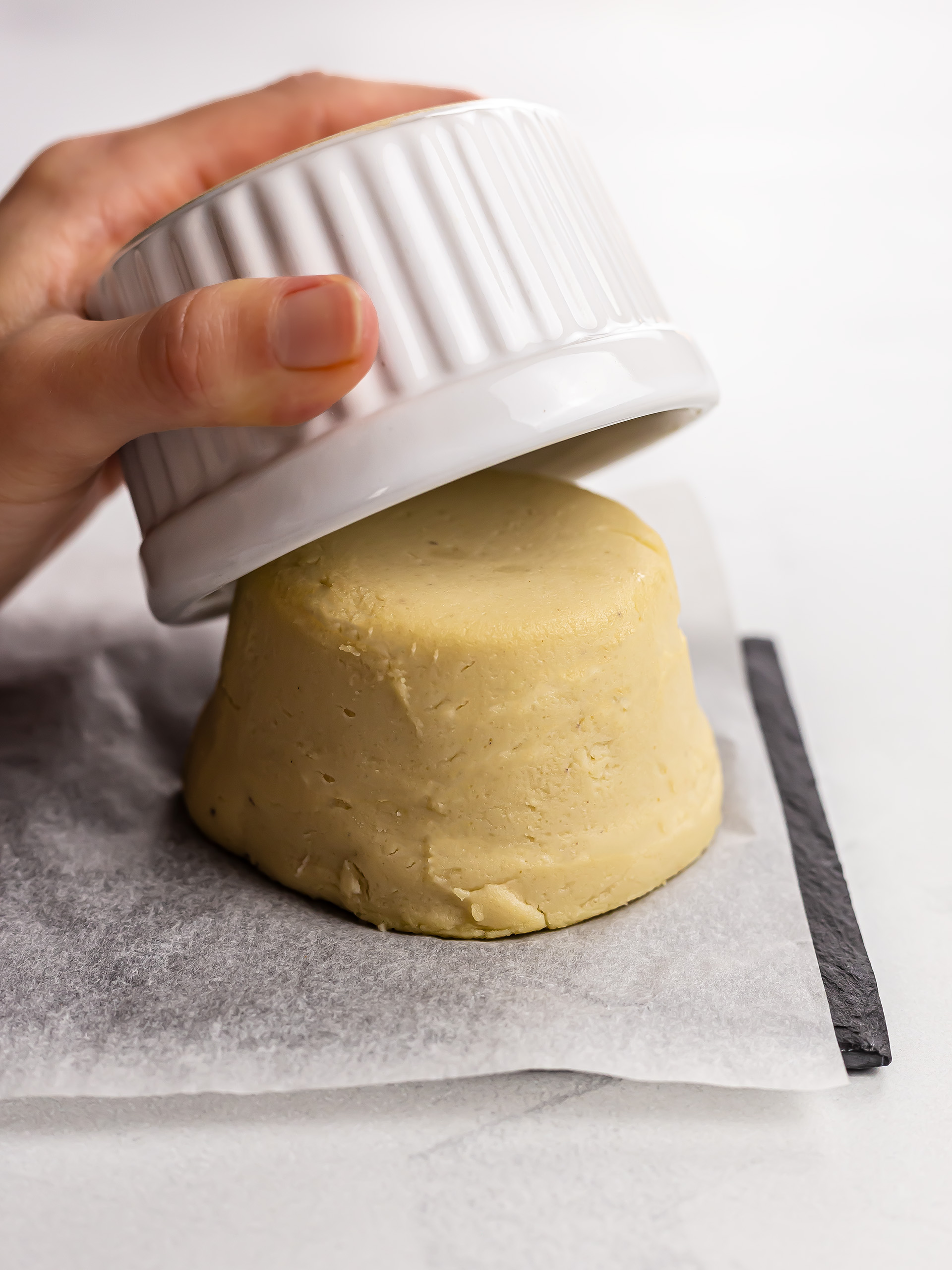 shaped vegan cotija cheese