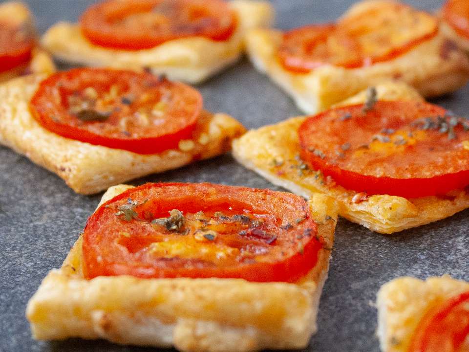 Vegan Pastry Party Snacks with Tomatoes
