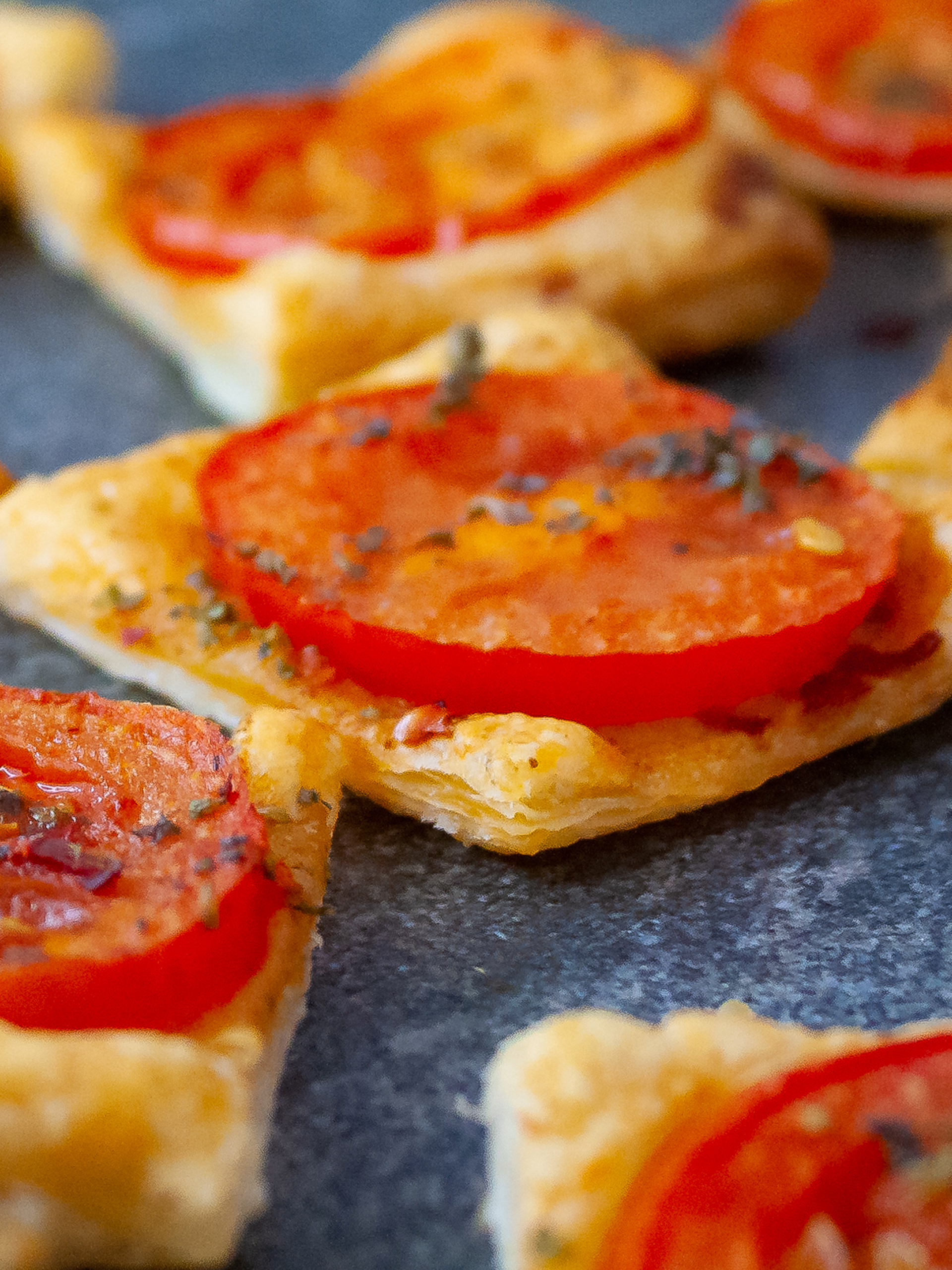 Vegan Pastry Party Snacks with Tomatoes Recipe
