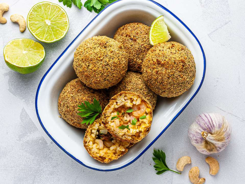 Gluten-Free Seafood Rice Balls Recipe | Foodaciously