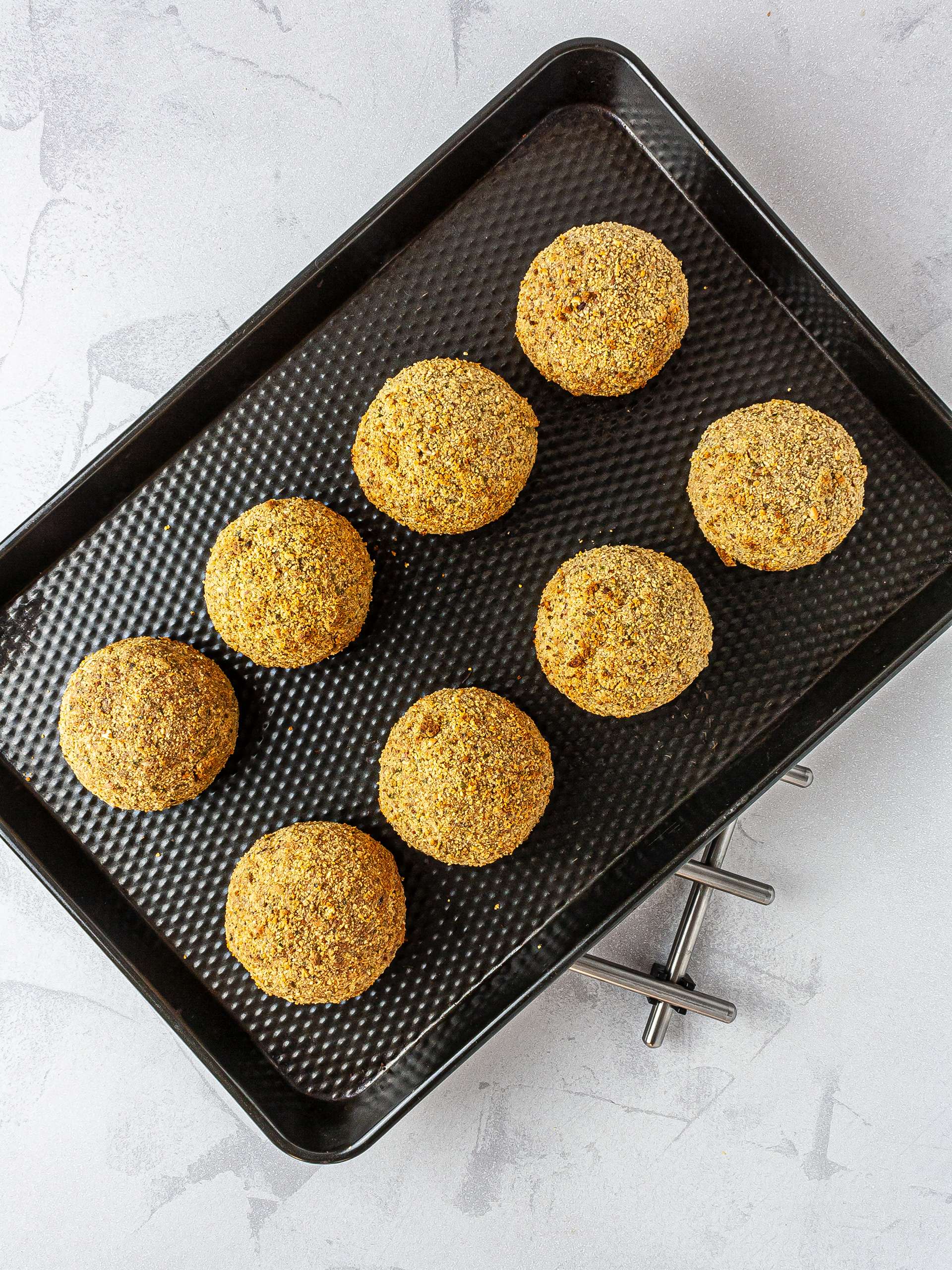 Arancini rice balls baked in the oven.