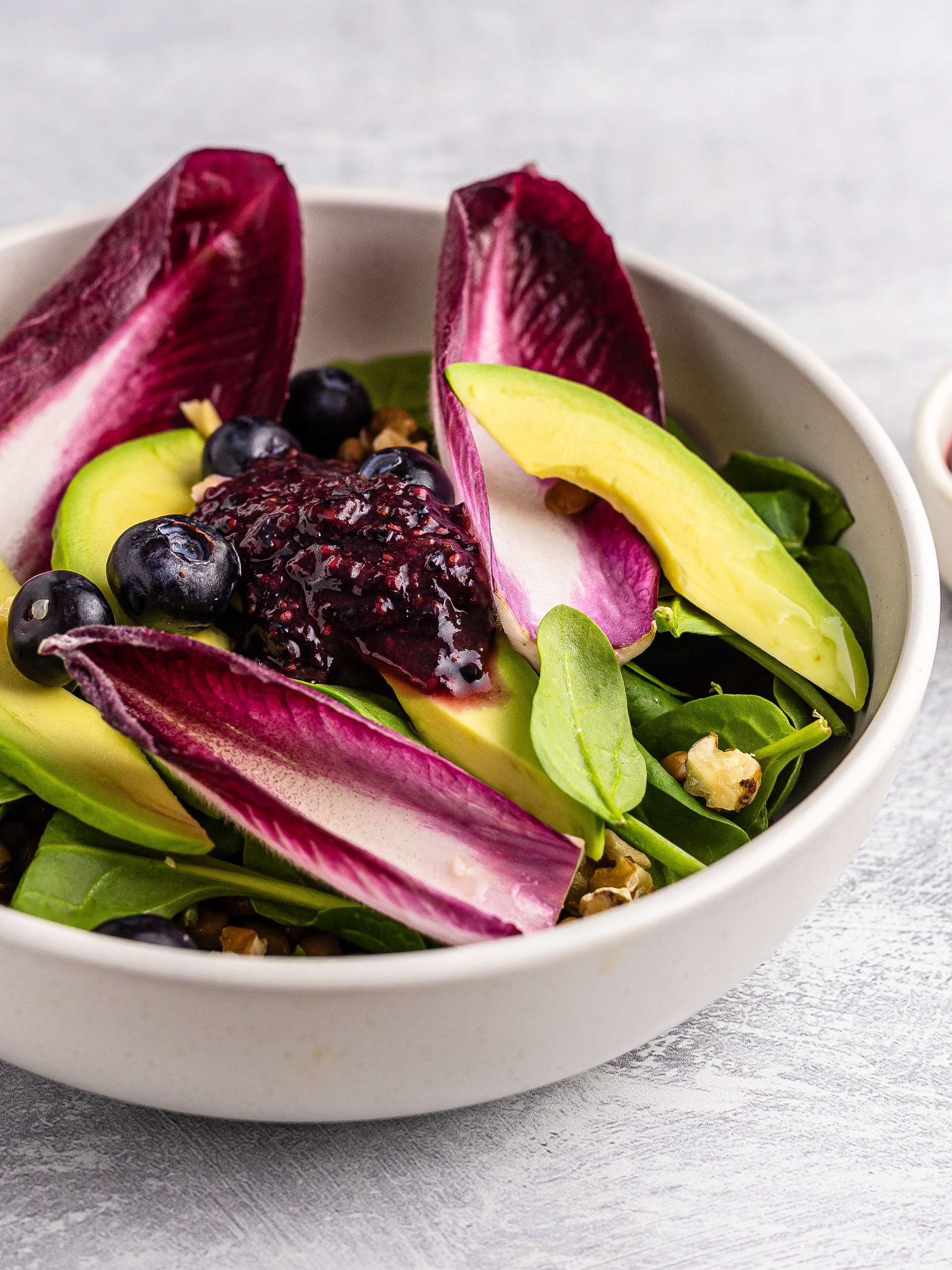 Red Chicory Salad with Blueberry Dressing