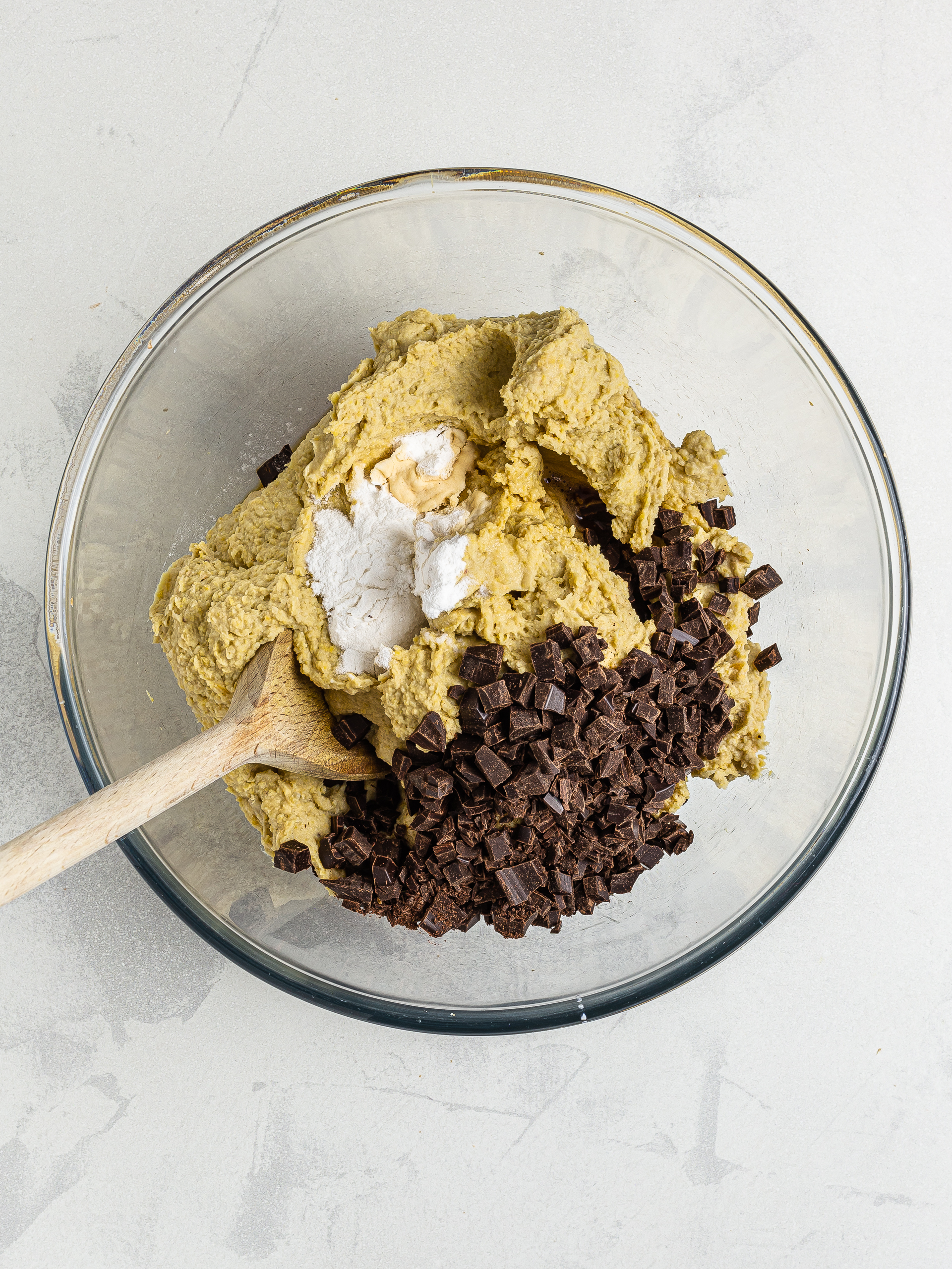 chickpea blondie dough ingredients in a bowl