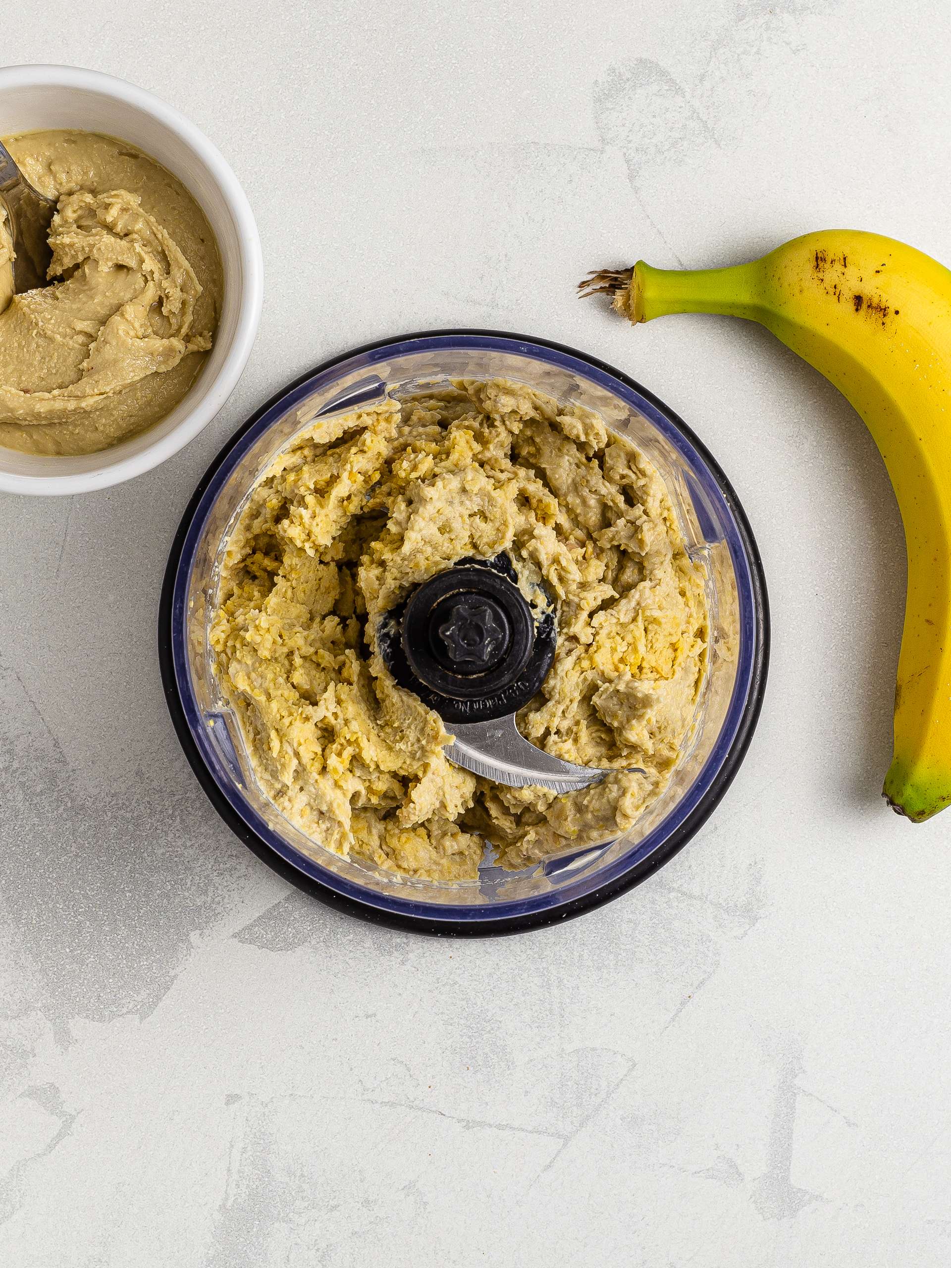 mashed chickpeas with banana and cashew butter