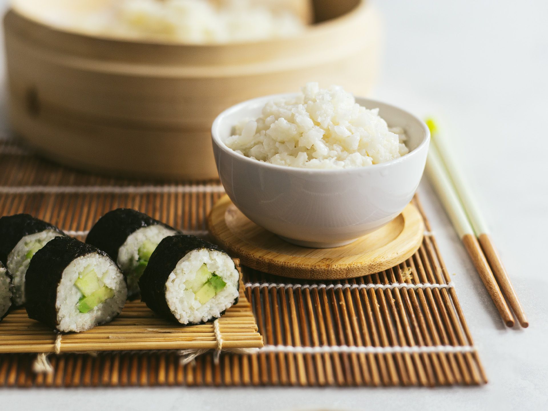 Low-Carb Sticky Cauliflower Rice for Sushi