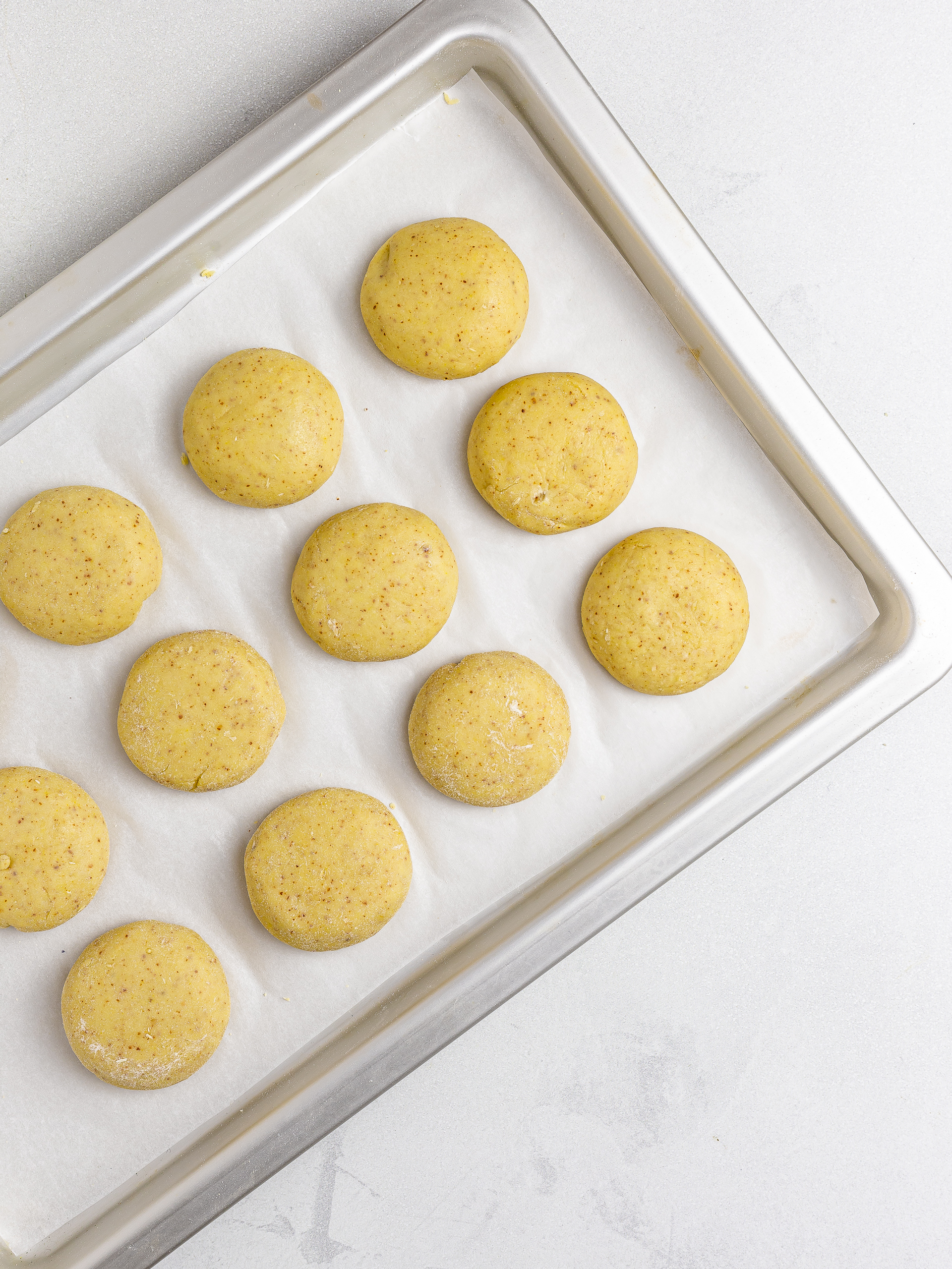 pineapple jam filled cookies on a tray