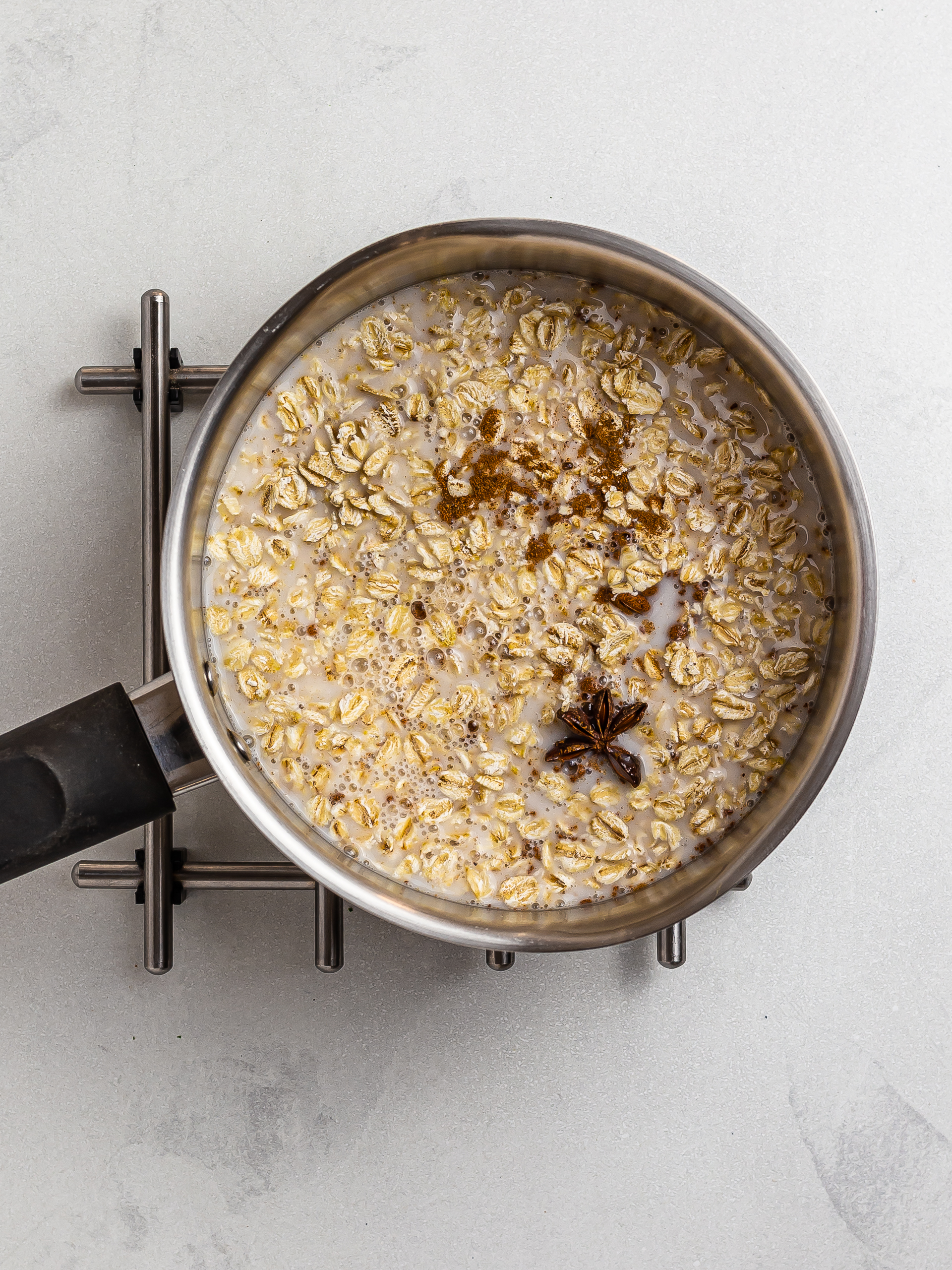 oats with coconut milk star anise and cinnamon