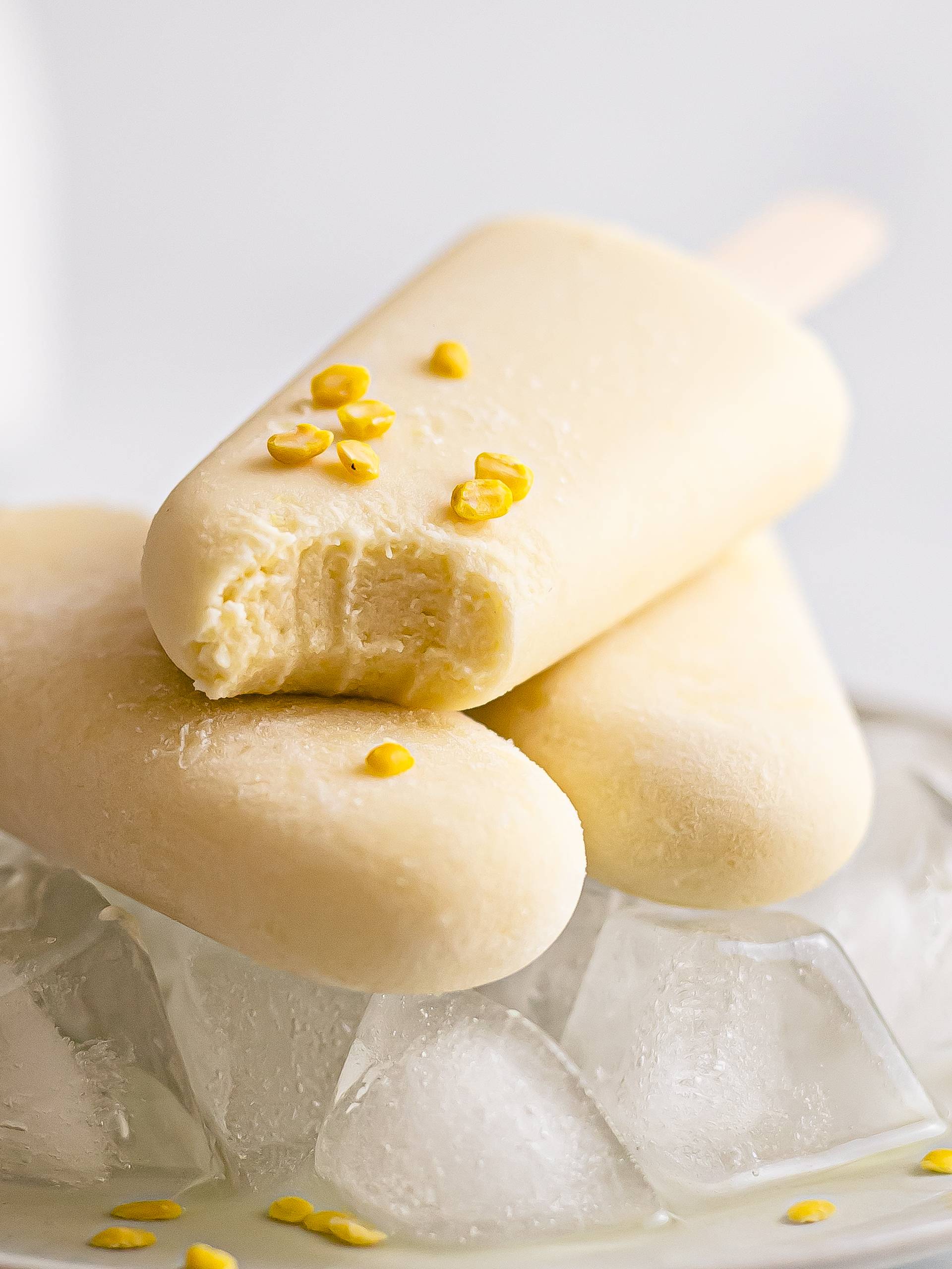sweet yellow mung bean ice cream pops