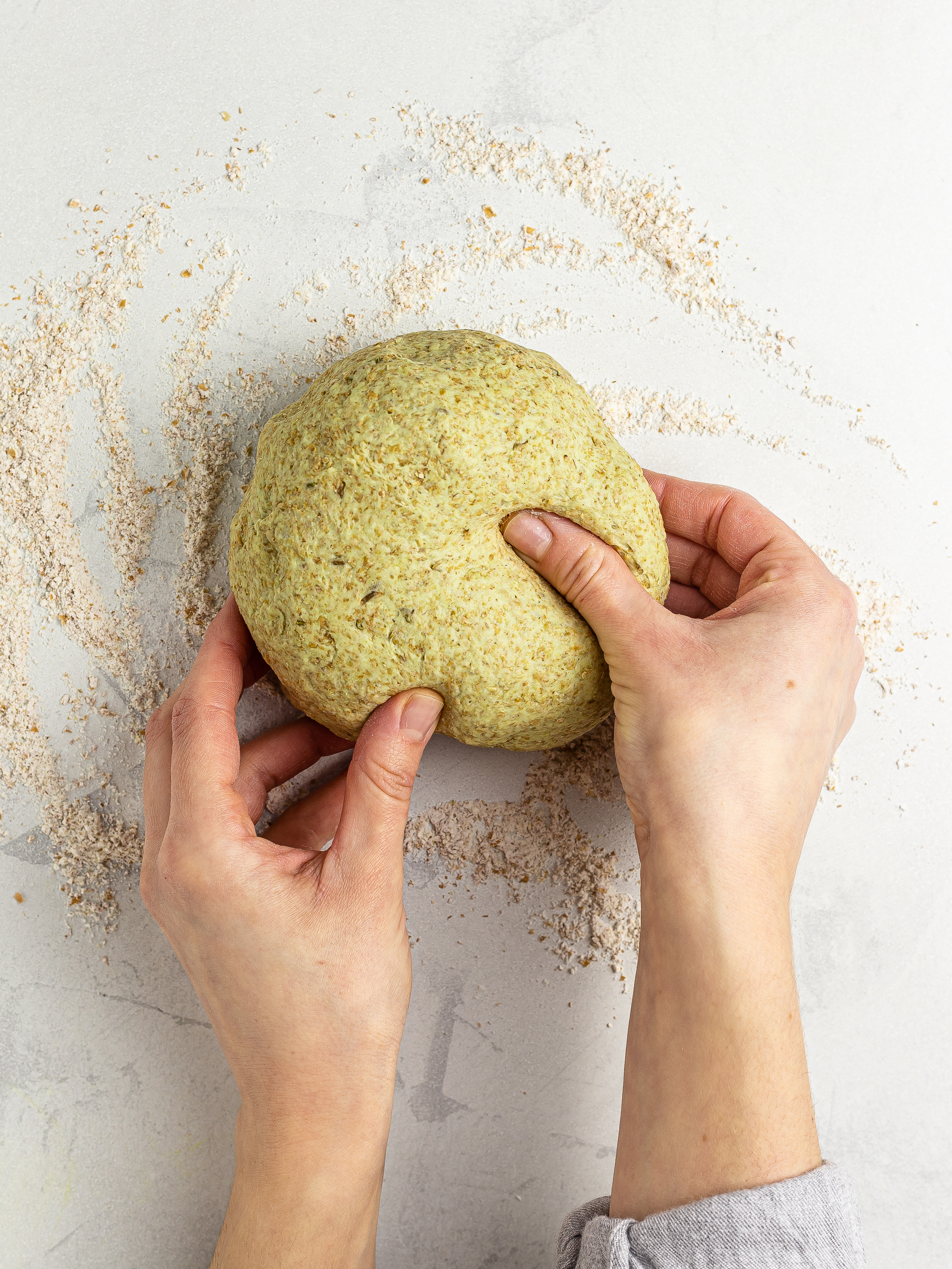 kneading the chapati dough