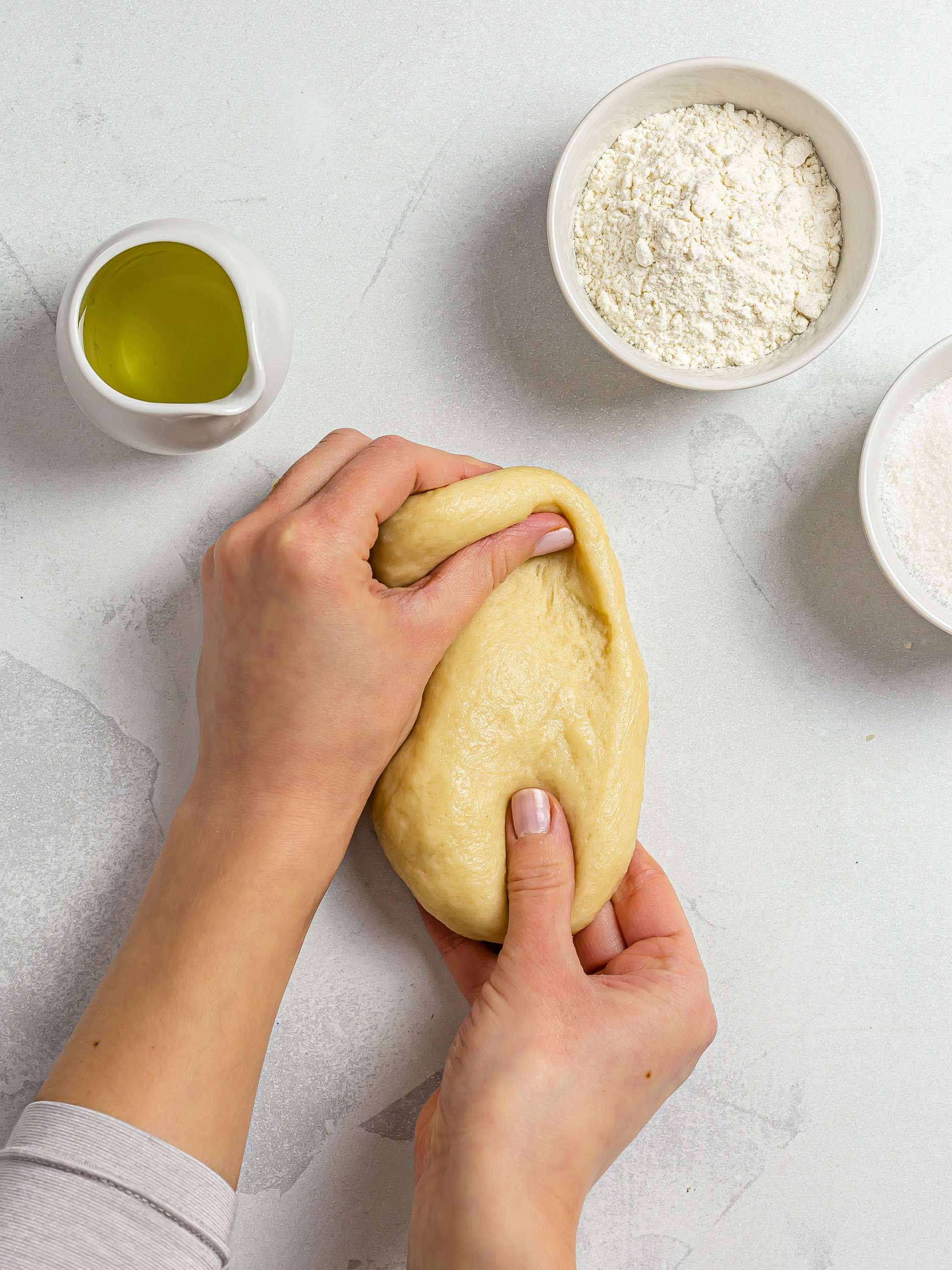 woman kneading tart dough for mont blanc tarts