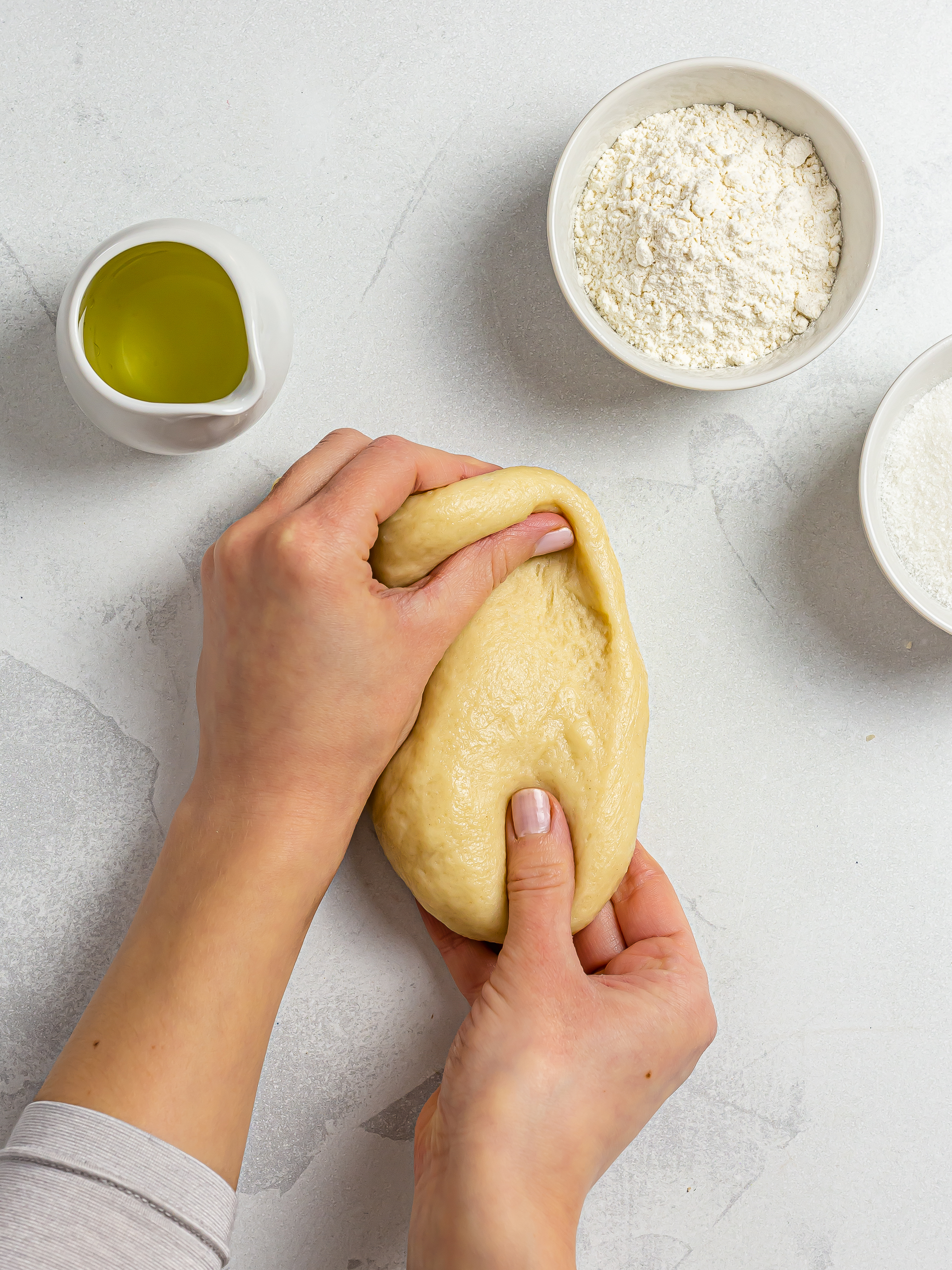 woman kneading tart dough for mont blanc tarts