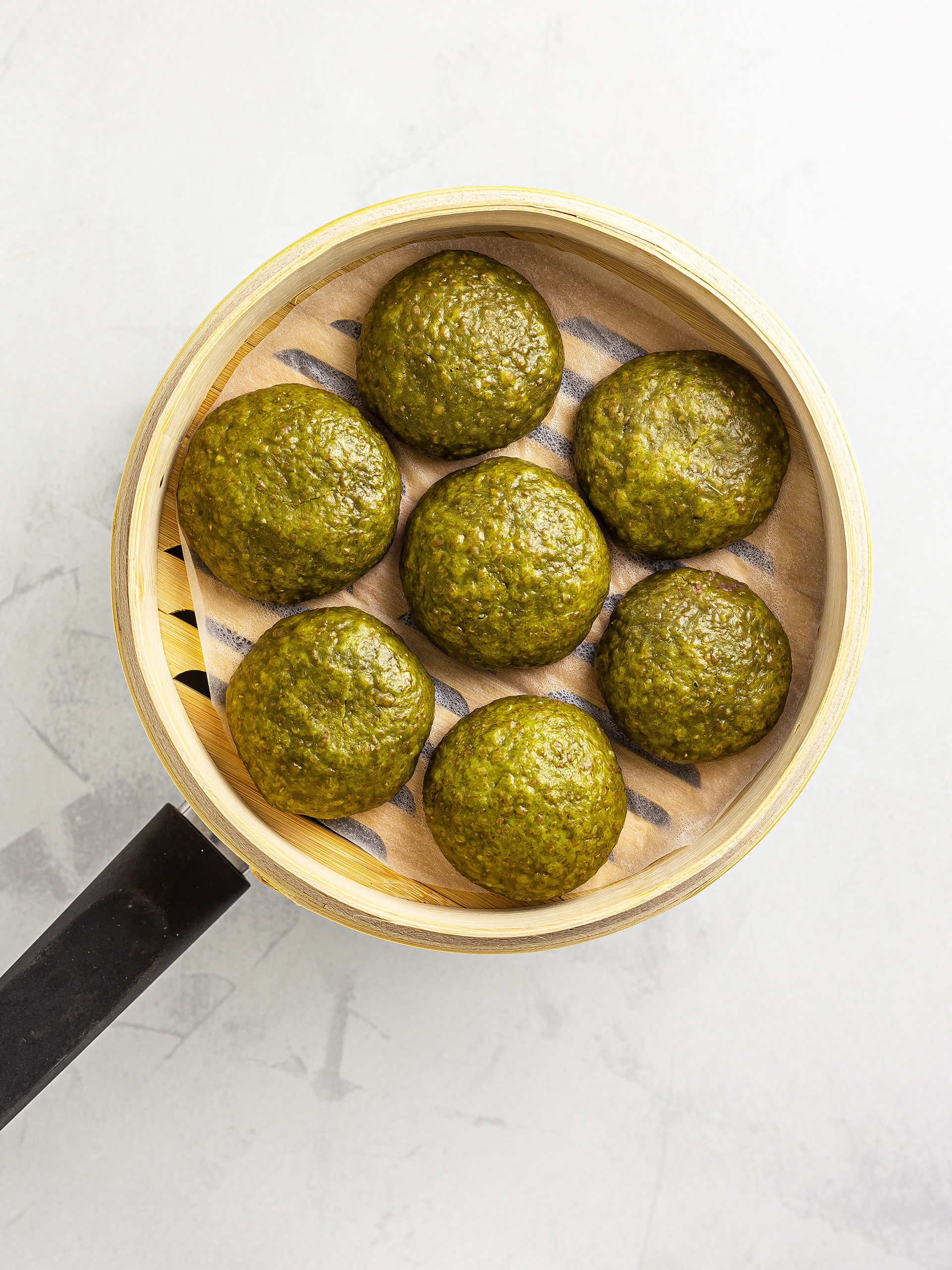 steamed matcha manju buns