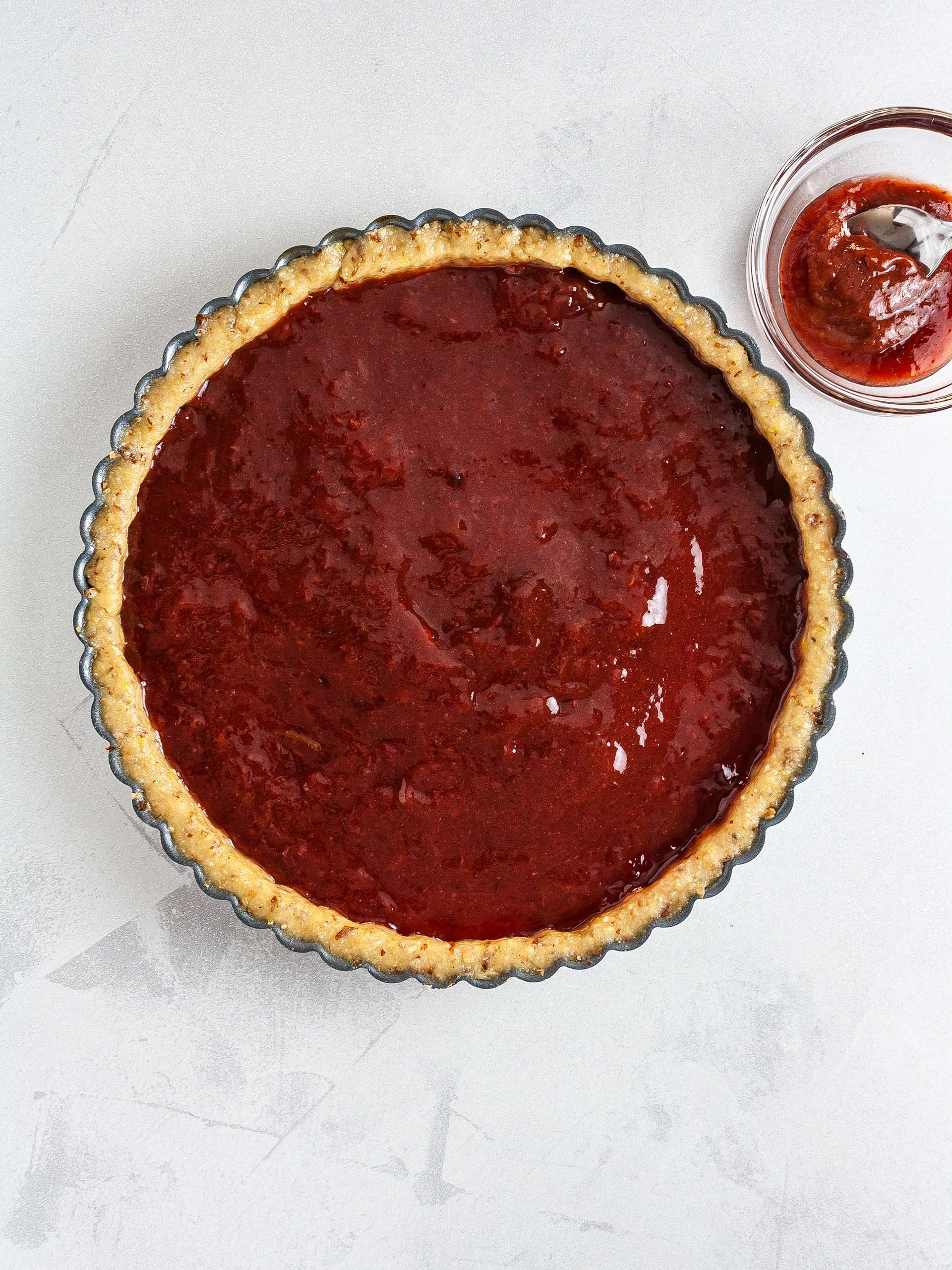 Strawberry filled jam pie