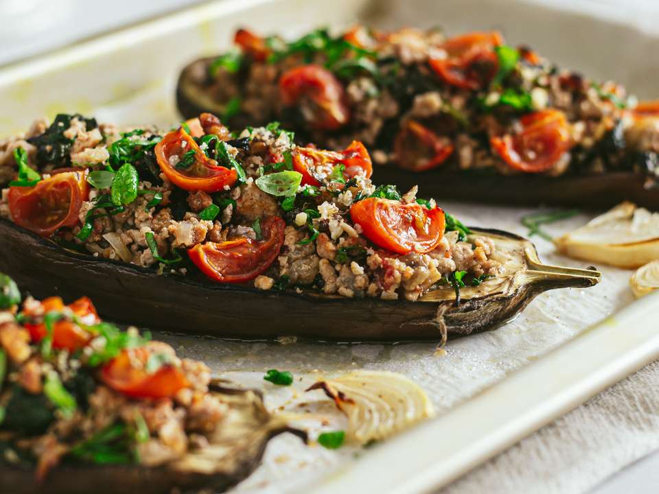 Keto Stuffed Eggplant Recipe Foodaciously