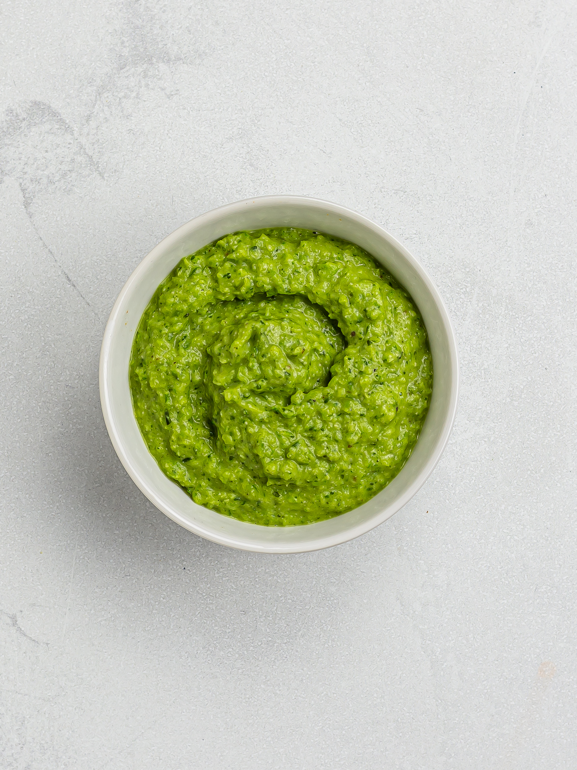 mashed peas with broccoli and nutritional yeast