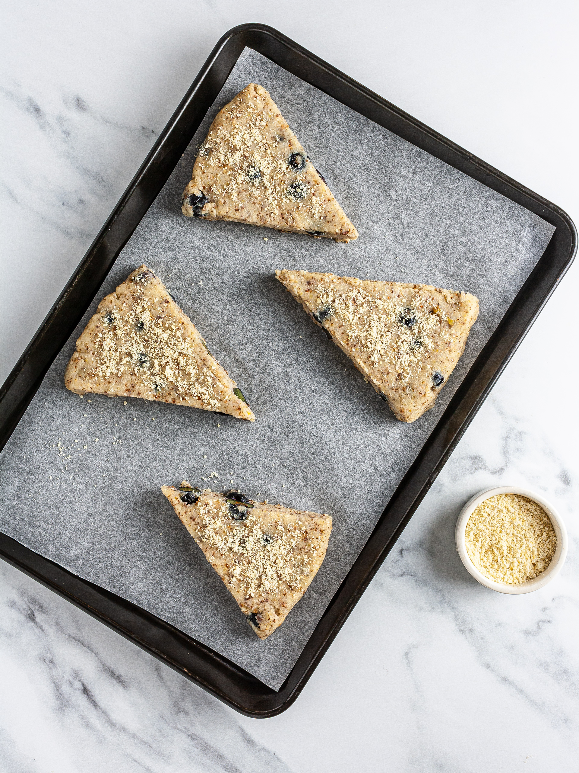 Scones on a baking tray