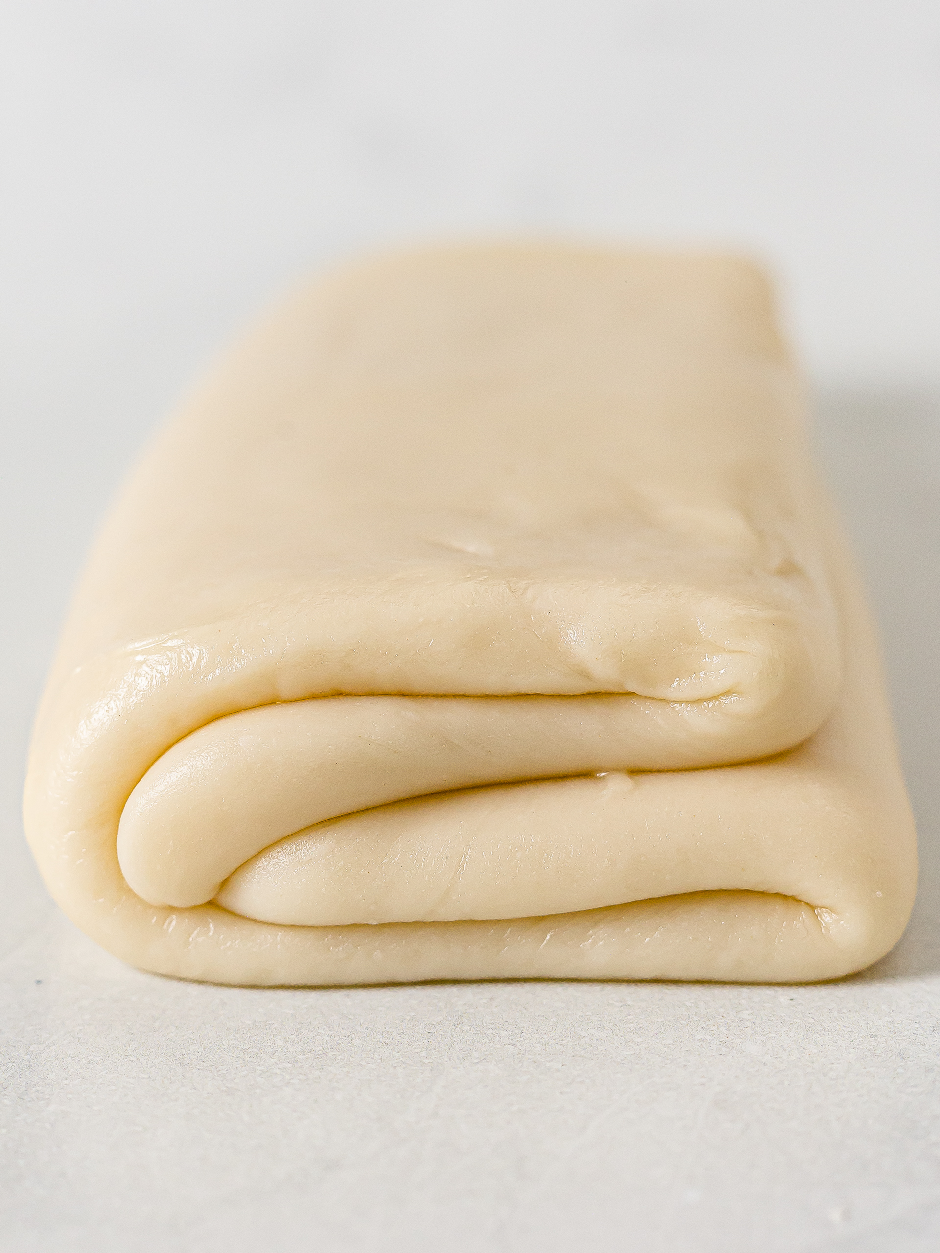 folded pastry dough close up