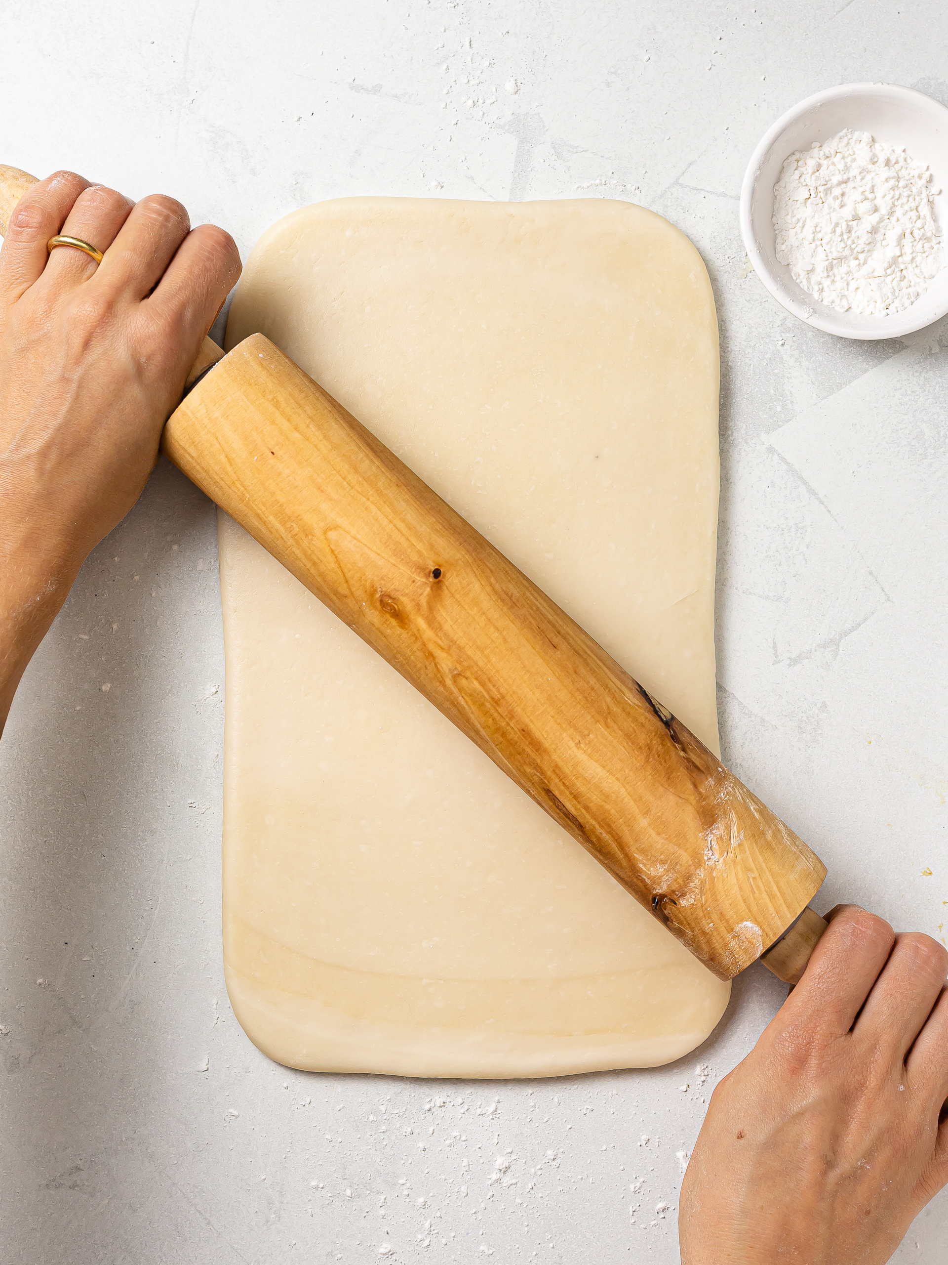 pastry dough rolled out