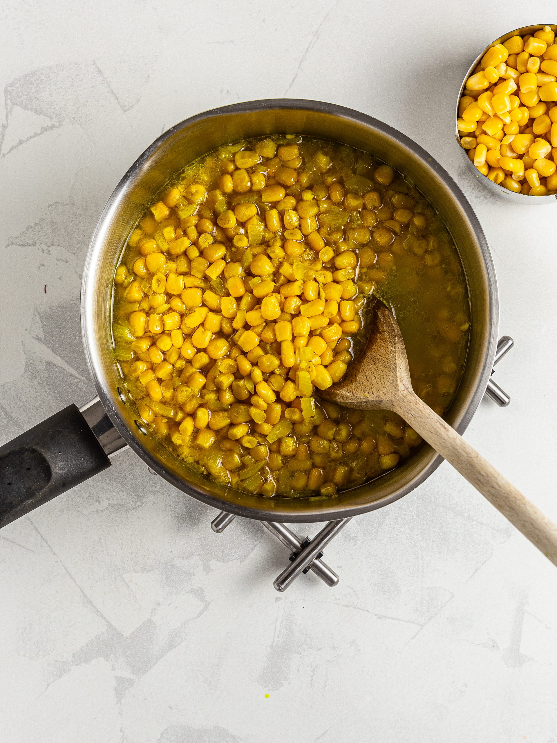 Cooked sweet corn soup