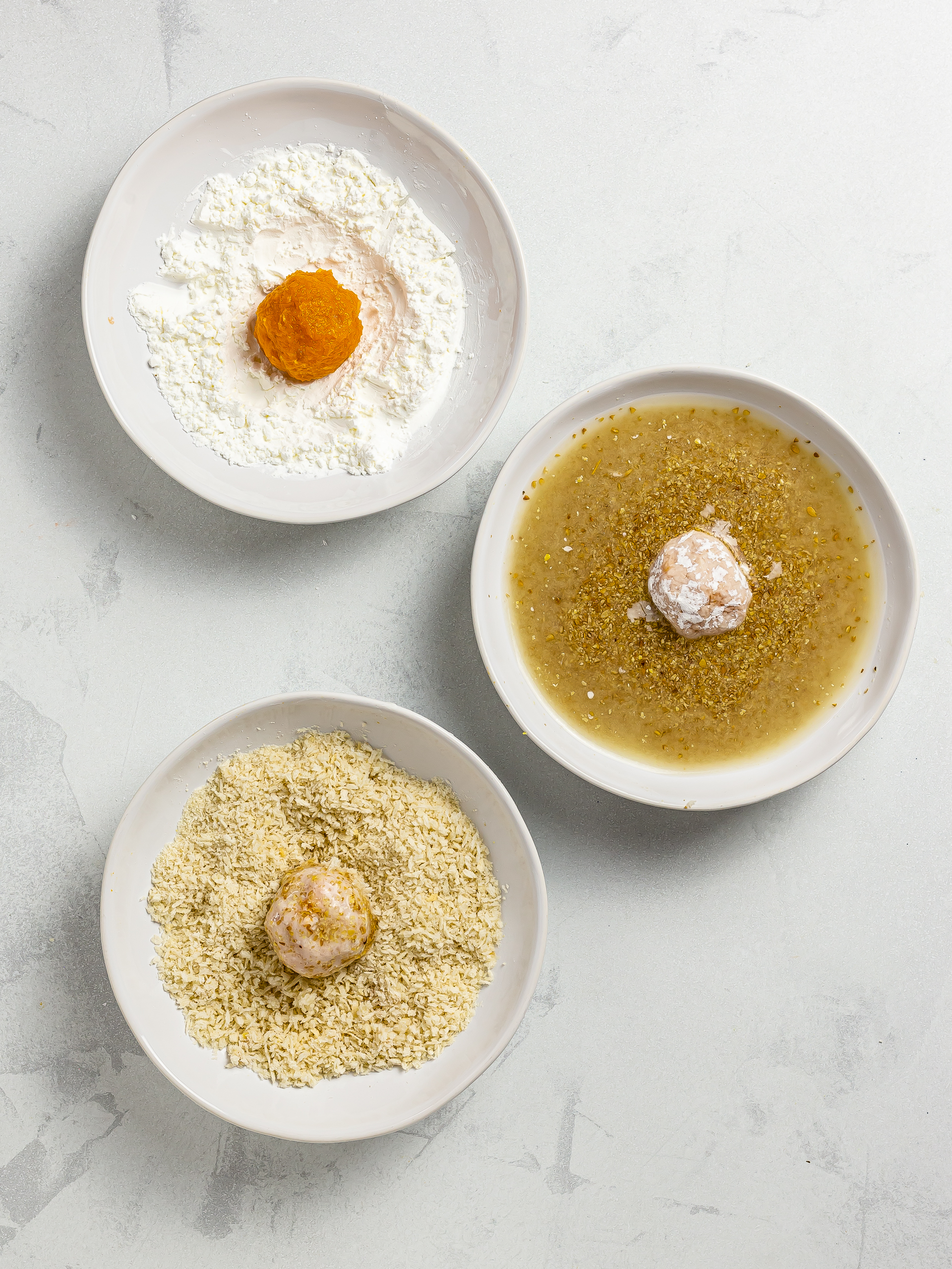 kabocha balls coated with panko 