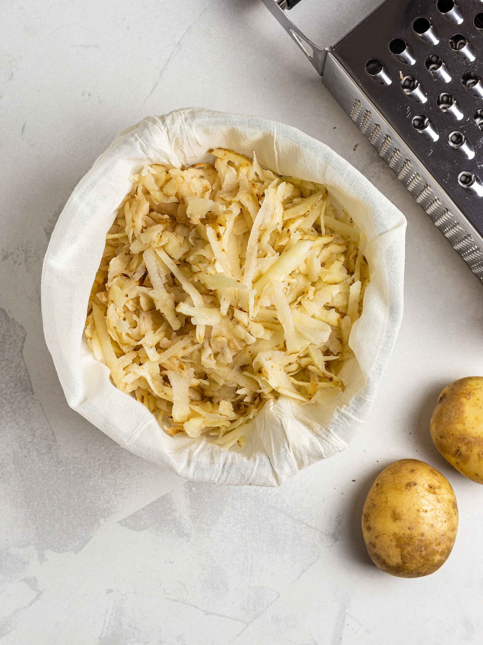 Grated potatoes for hash browns