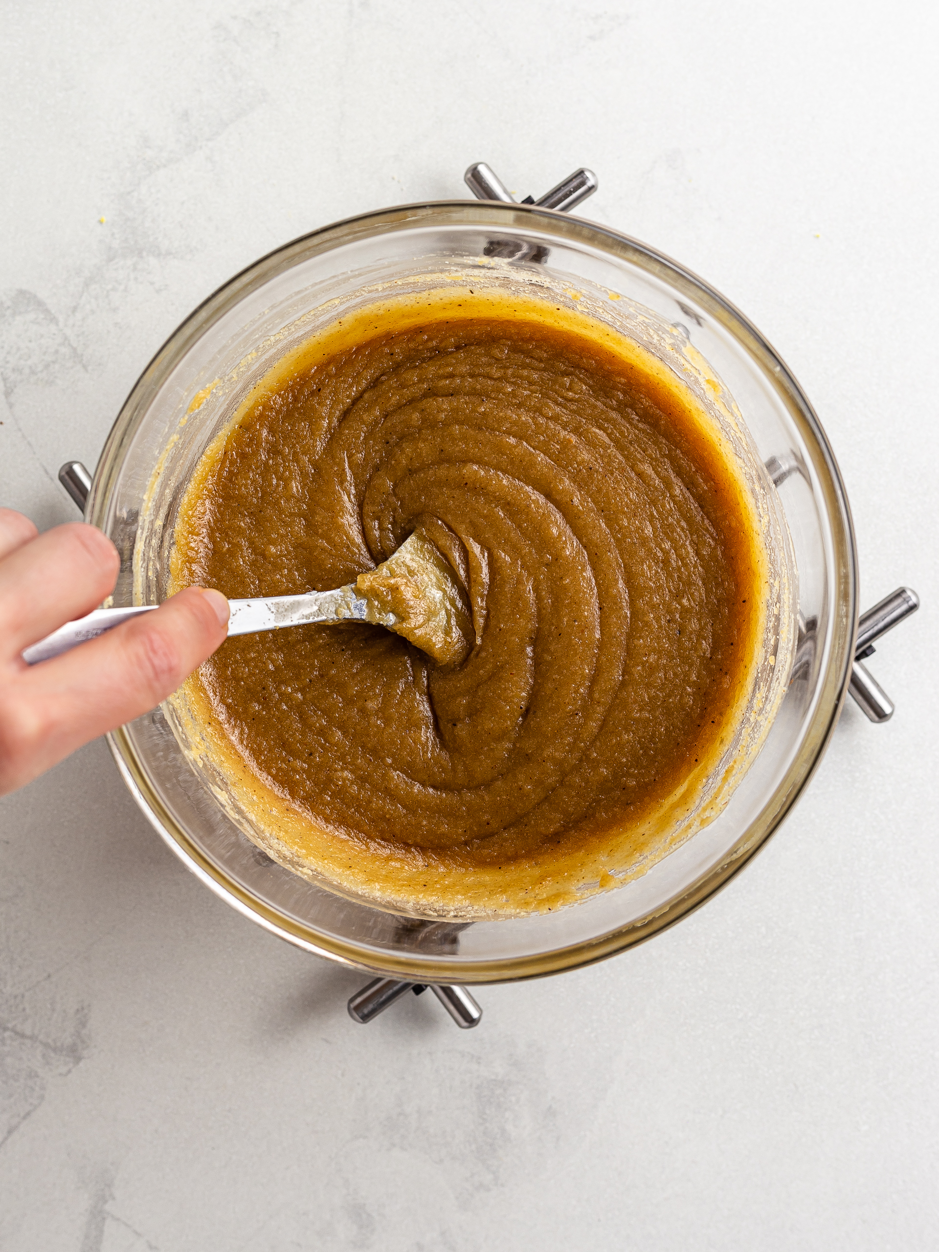 halva mixture with tahini in a bowl