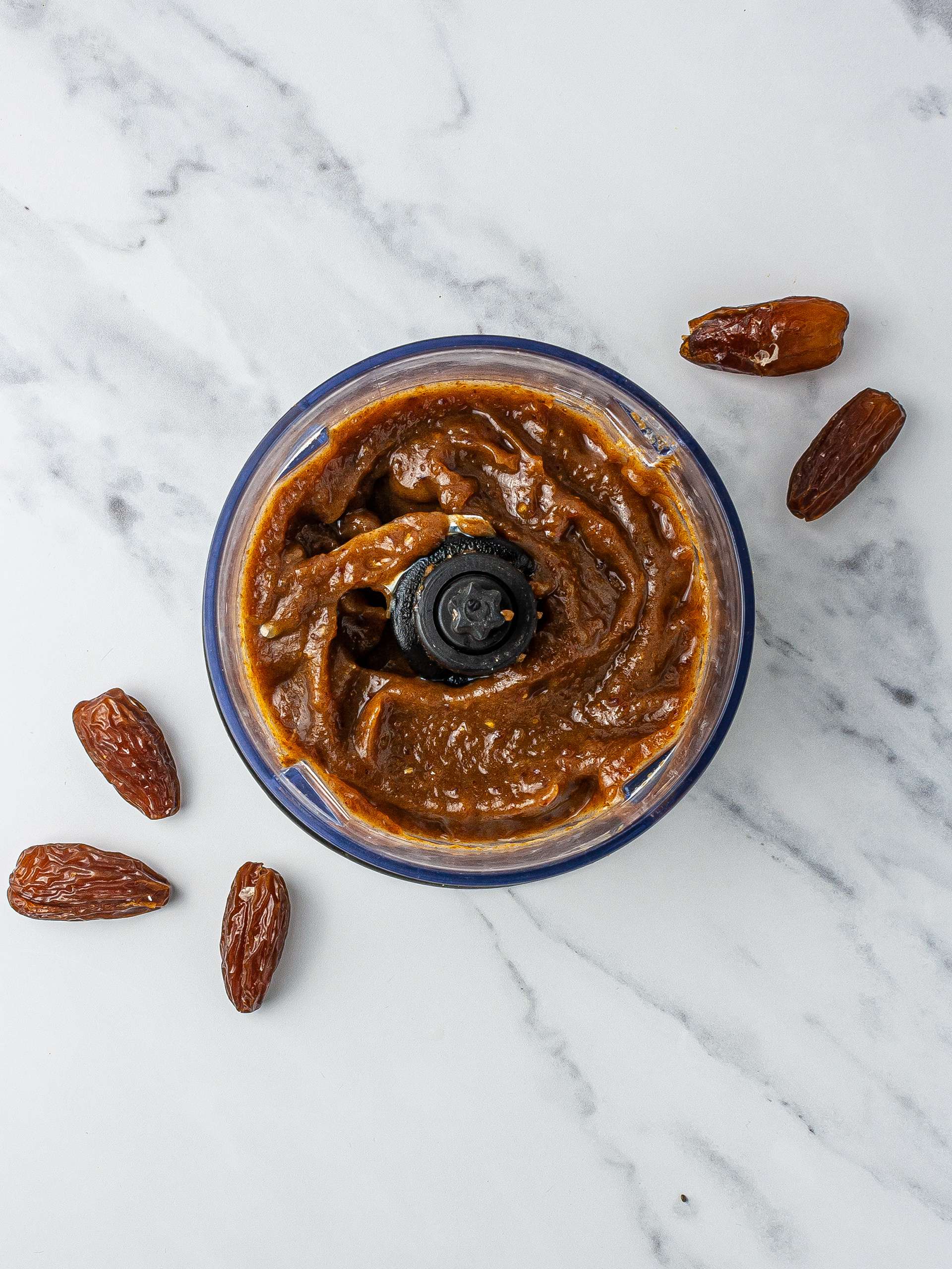 Blended dates with water into a date paste