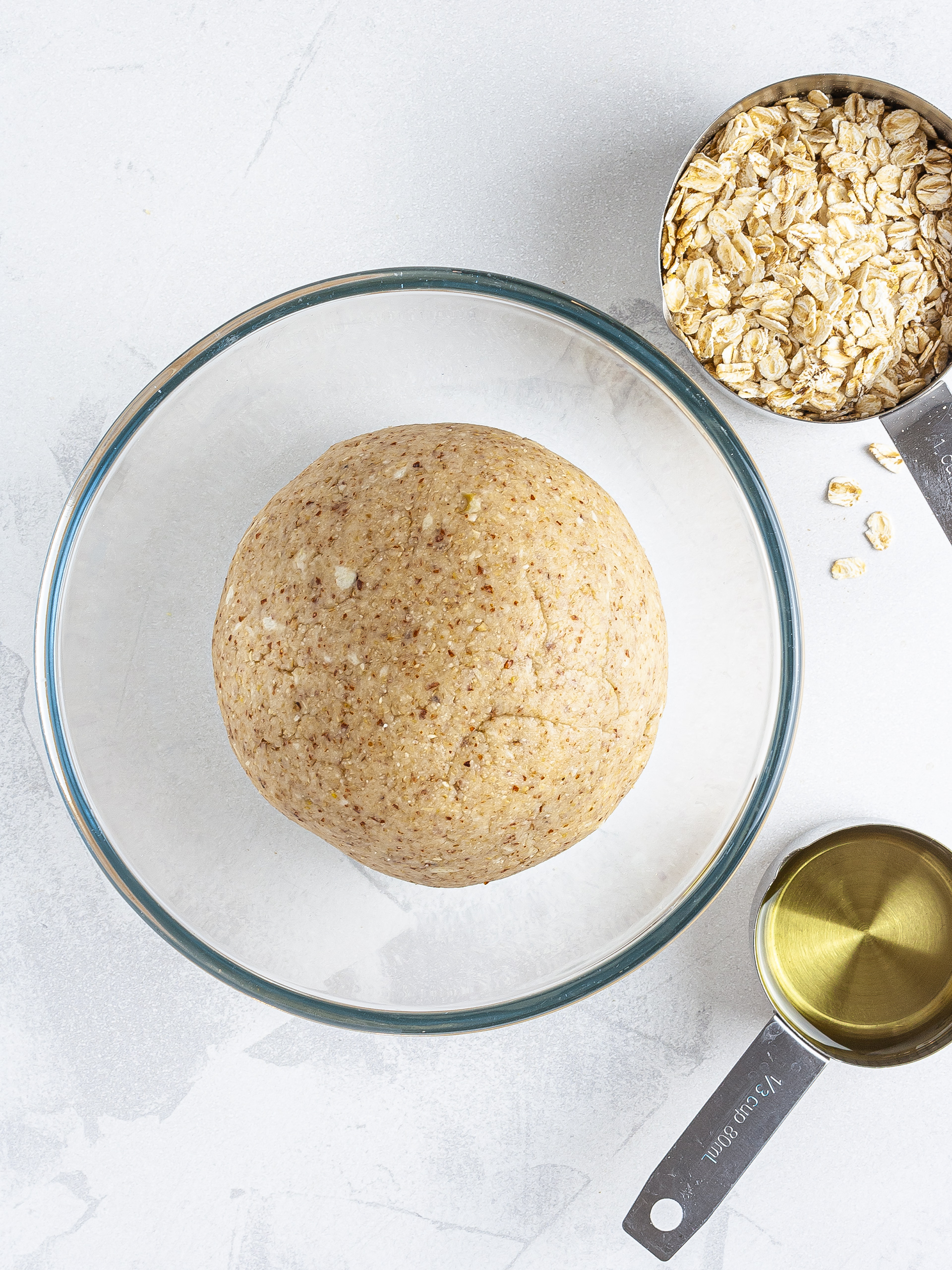 Gluten-free strudel dough in a bowl