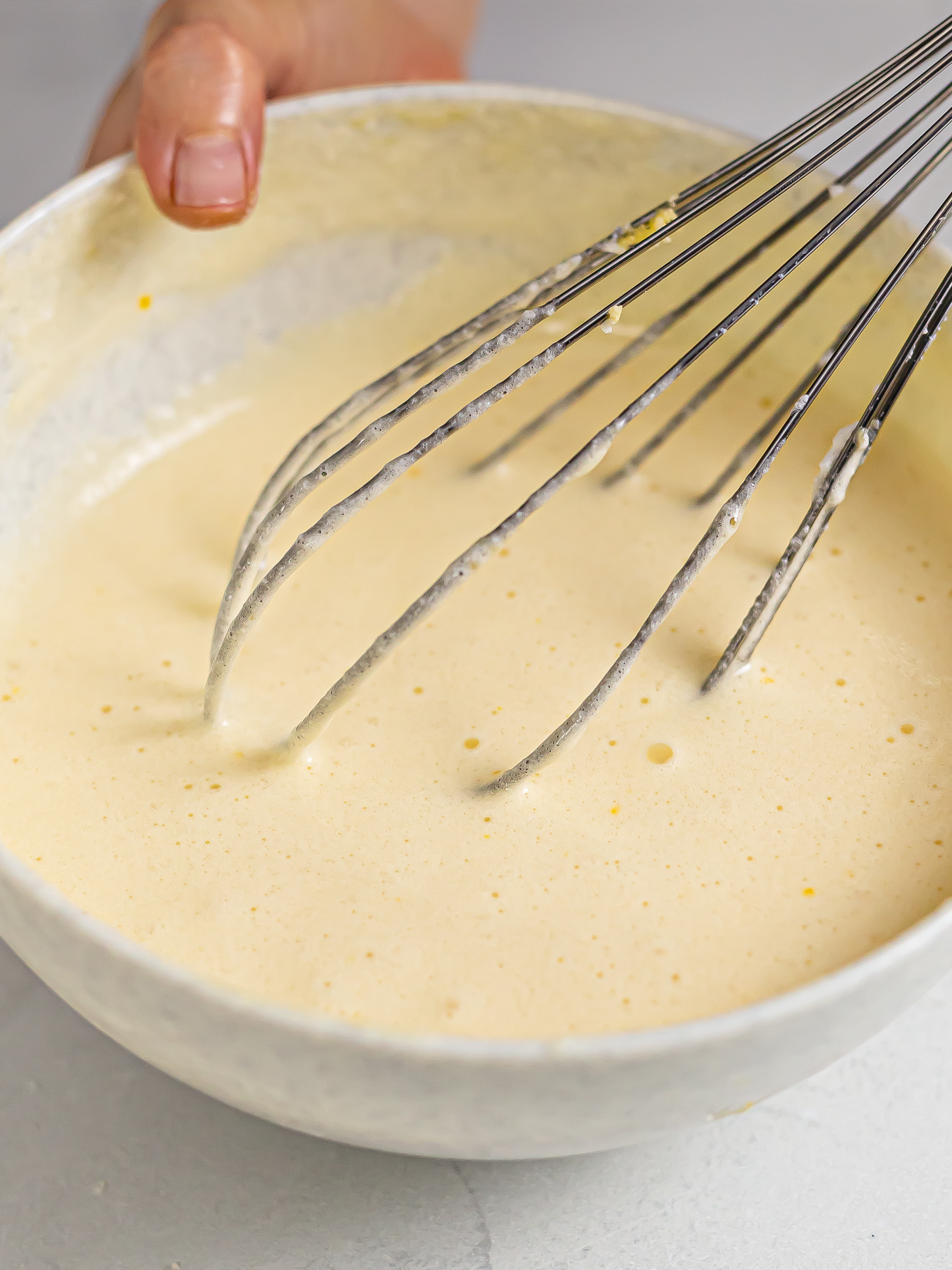 roll cake batter in a bowl