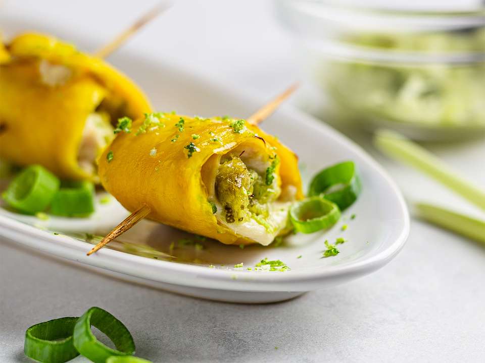 Thai Mango Chili Chicken Rolls Recipe | Foodaciously