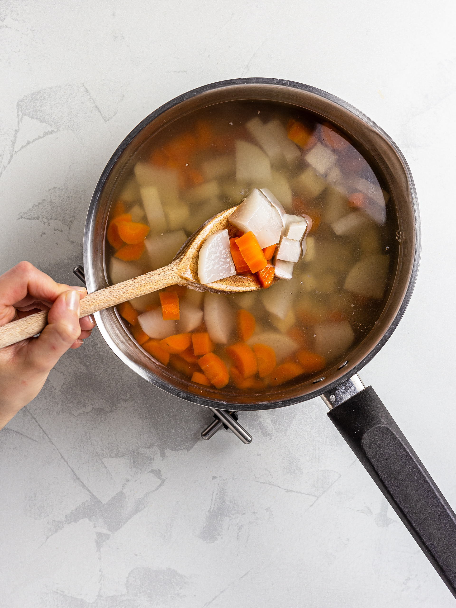 soup with carrots daikon and taro
