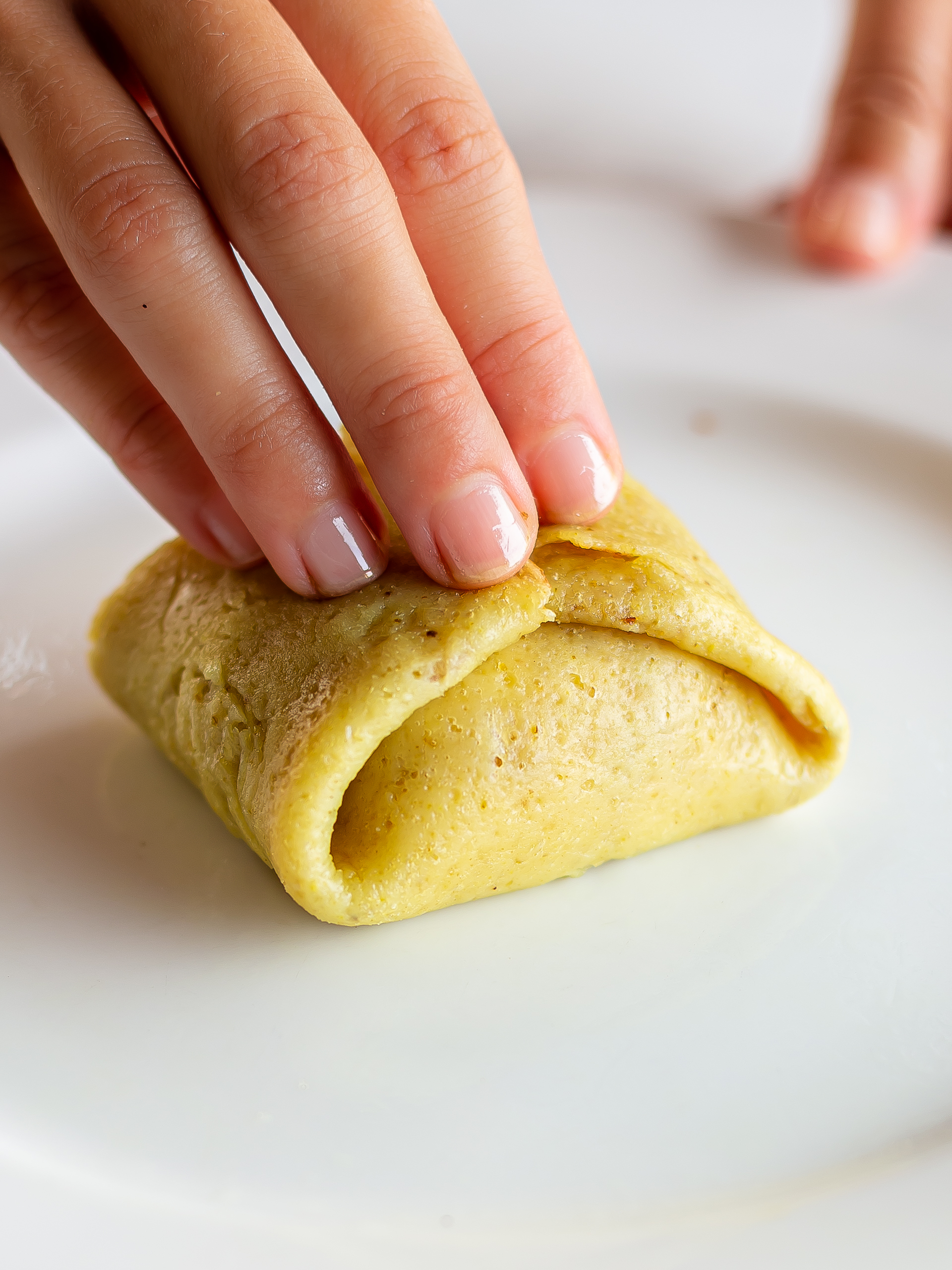 folded mango crepe