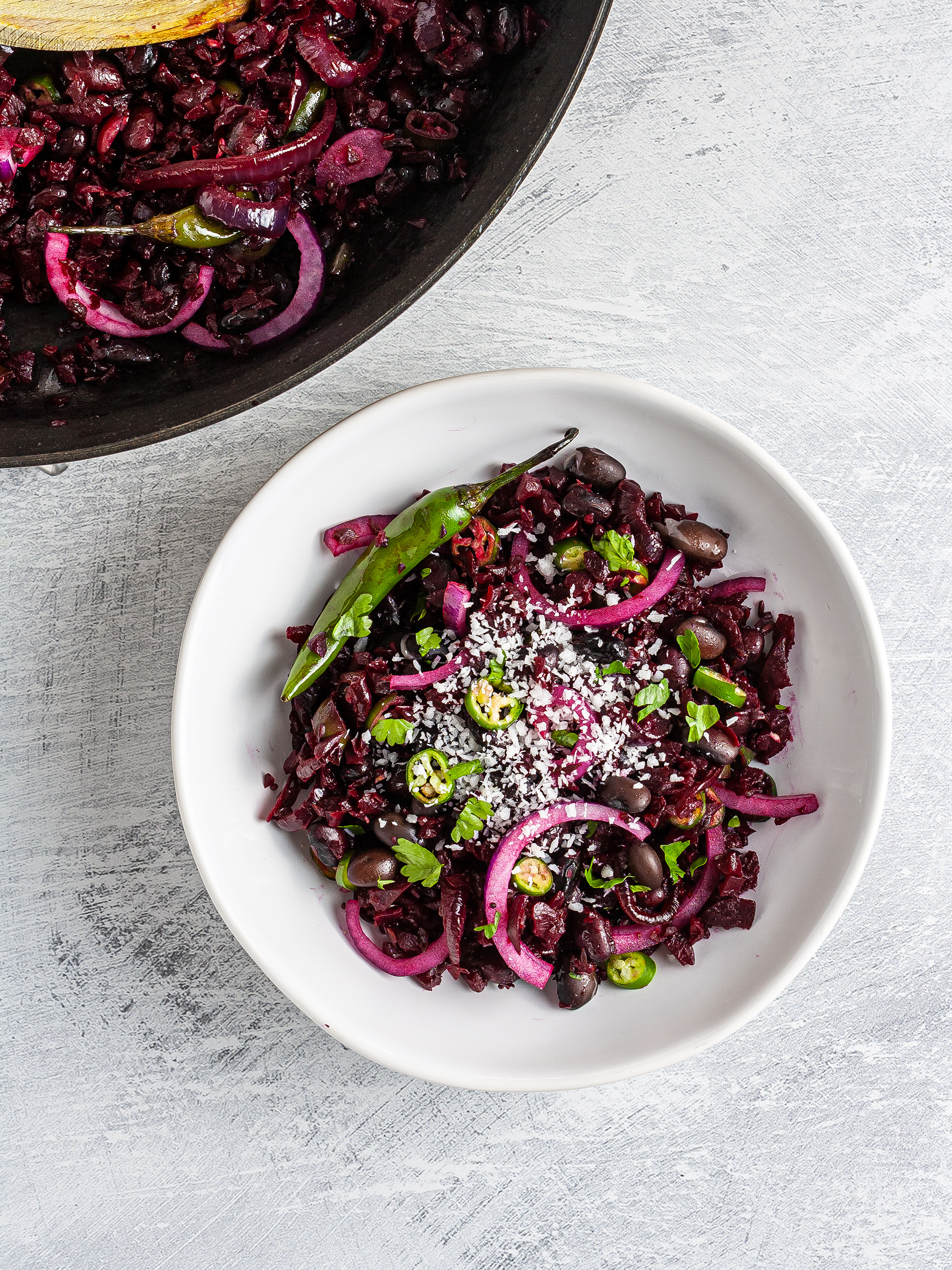 Beetroot poriyal with coconut and lemon juice