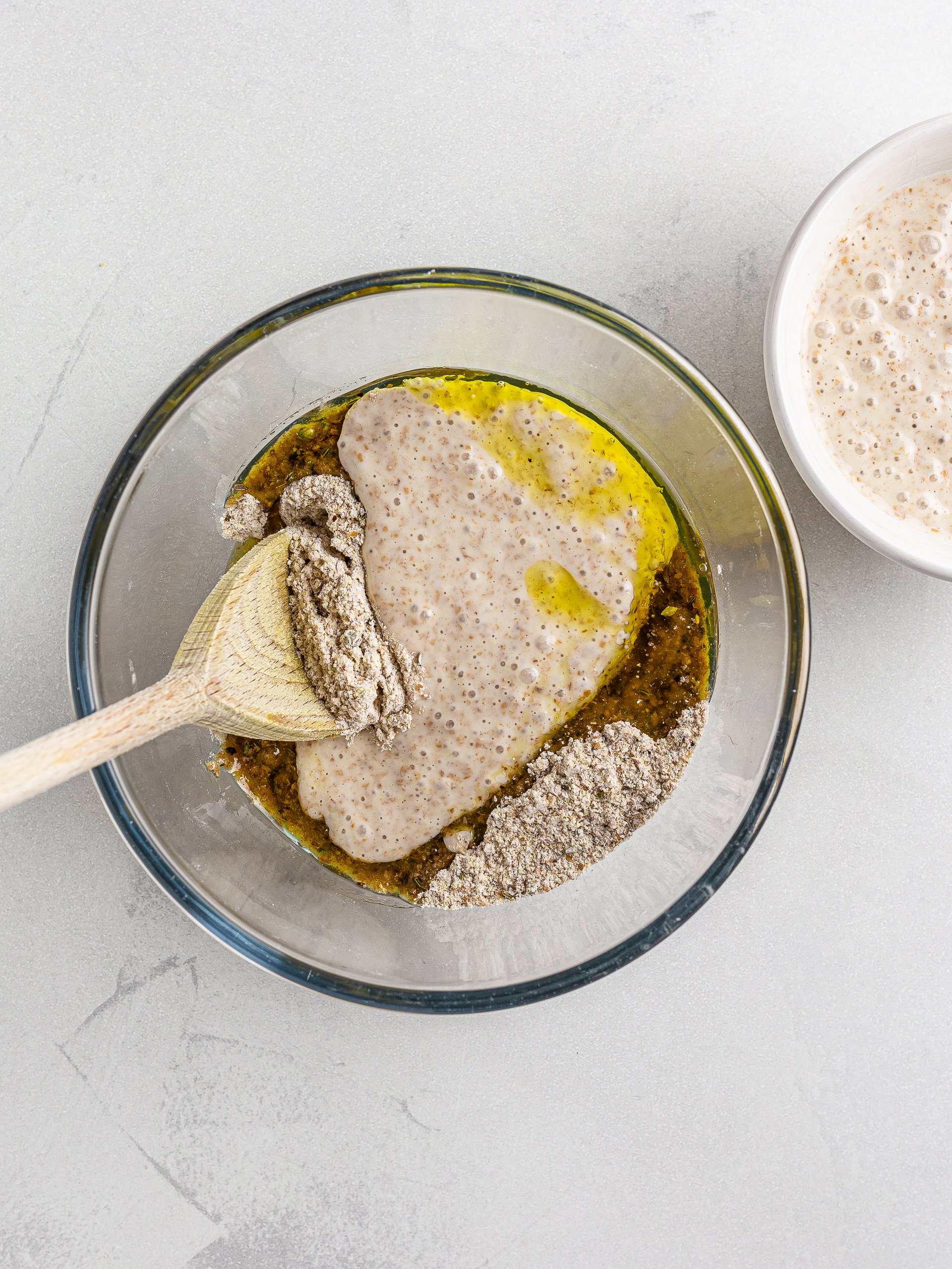 sourdough starter and olive oil with crackers ingredients